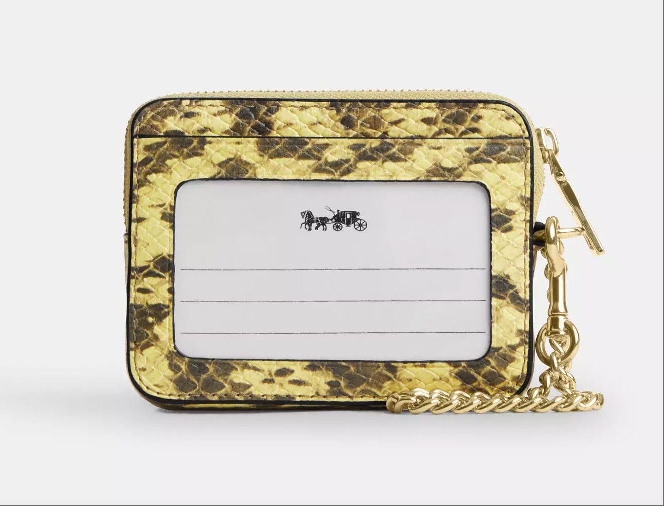 Coach Zip Card Case CEC53 Gold/Yellow Snake-embossed leather Size ONE SIZE - 6 Thumbnail