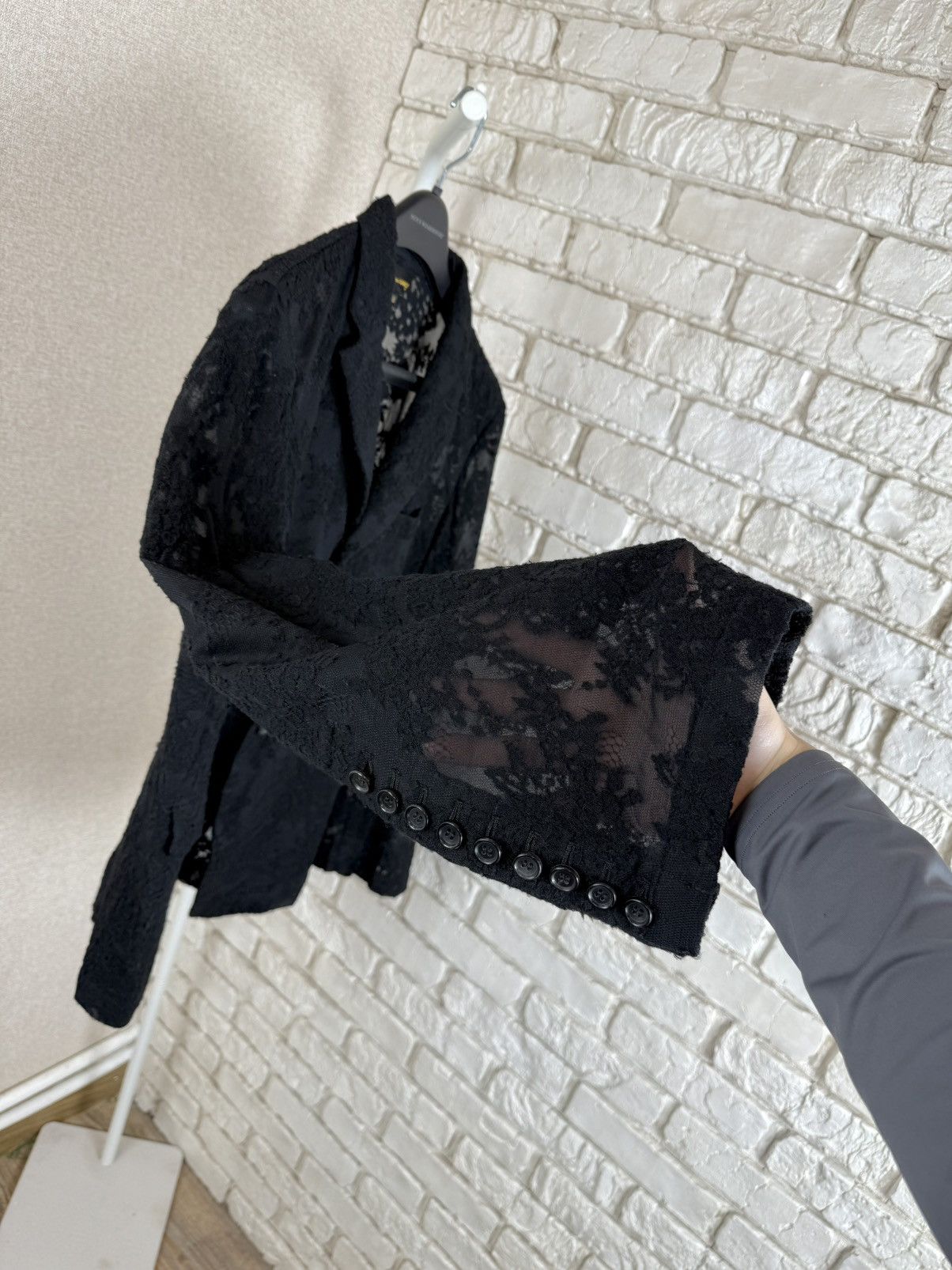 Comme des Garcons Womans Comme Des Garcons Lace Wool Blend Blazer in Black Size M / US 6-8 / IT 42-44 - 8 Thumbnail