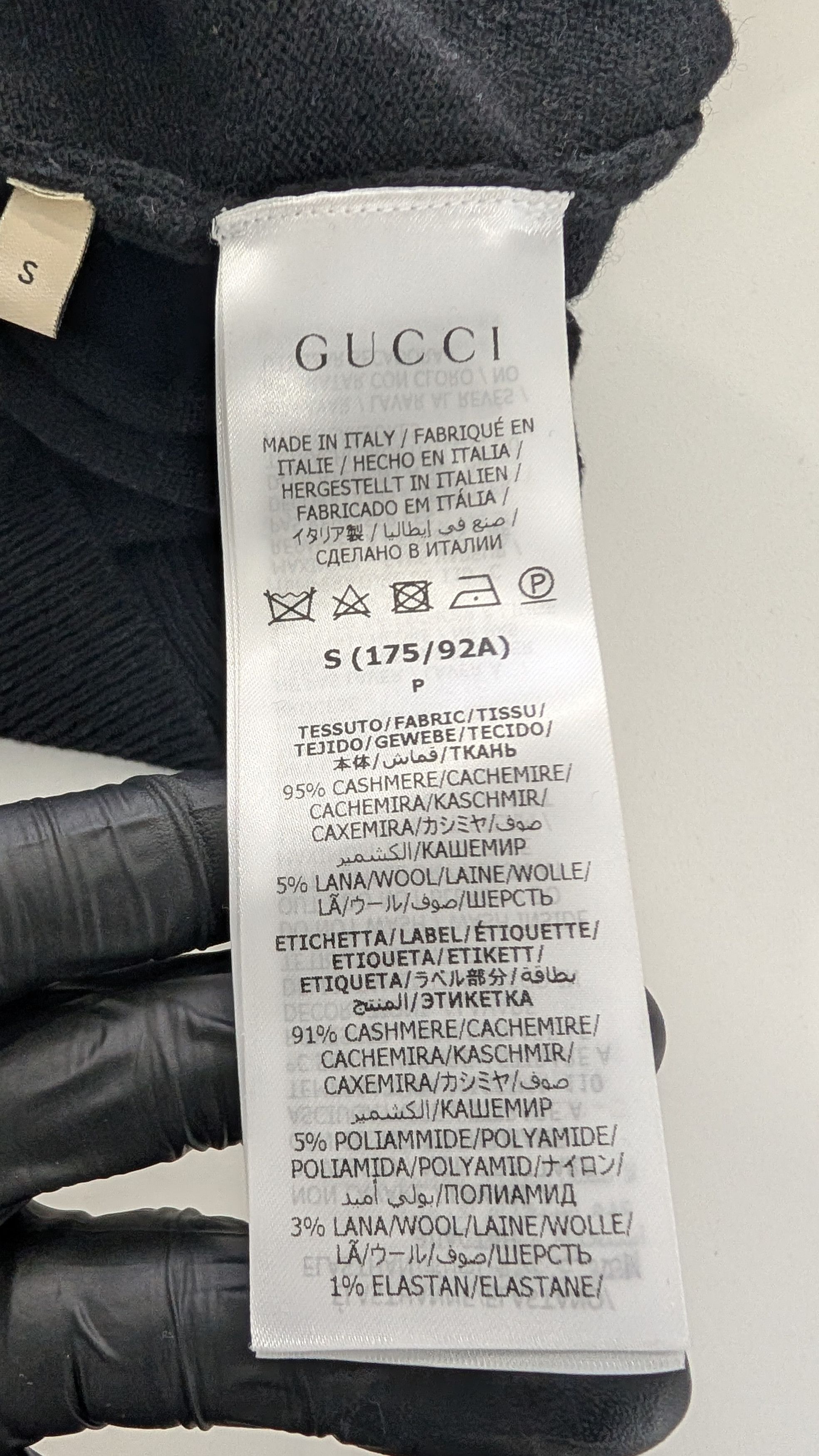 Gucci Gucci Logo Sleeve Patch Cashmere Sweater - Black - Size S Size US S / EU 44-46 / 1 - 12 Thumbnail