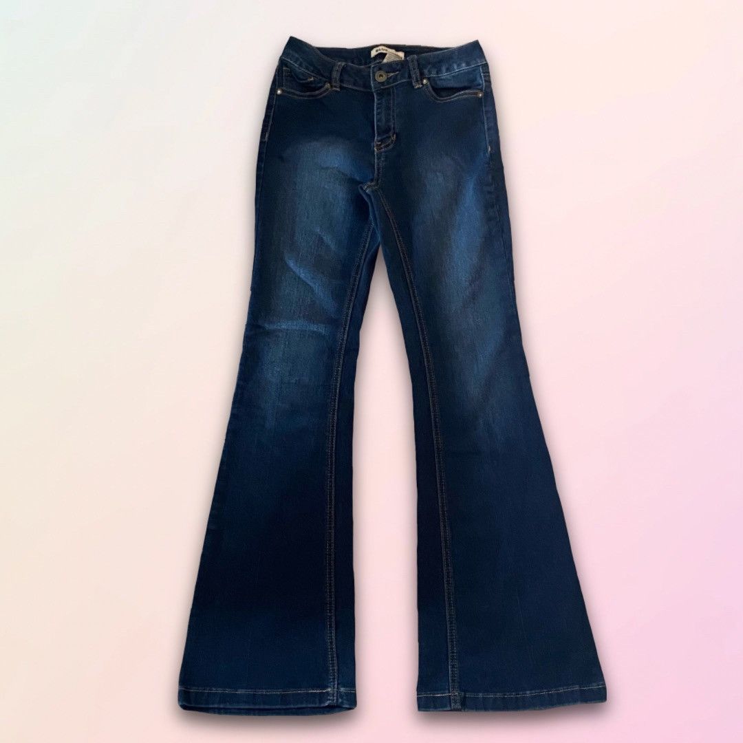 Vintage Retro, Blue Spice, Dark Wash, Flare Leg, Denim Jeans Size 28" / US 6 / IT 42 - 1 Thumbnail