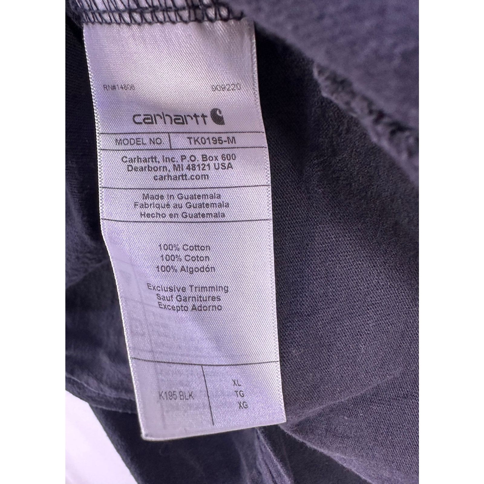 Carhartt Carhartt Black Tshirt Size XL Loose Fit Size US XL / EU 56 / 4 - 6 Thumbnail