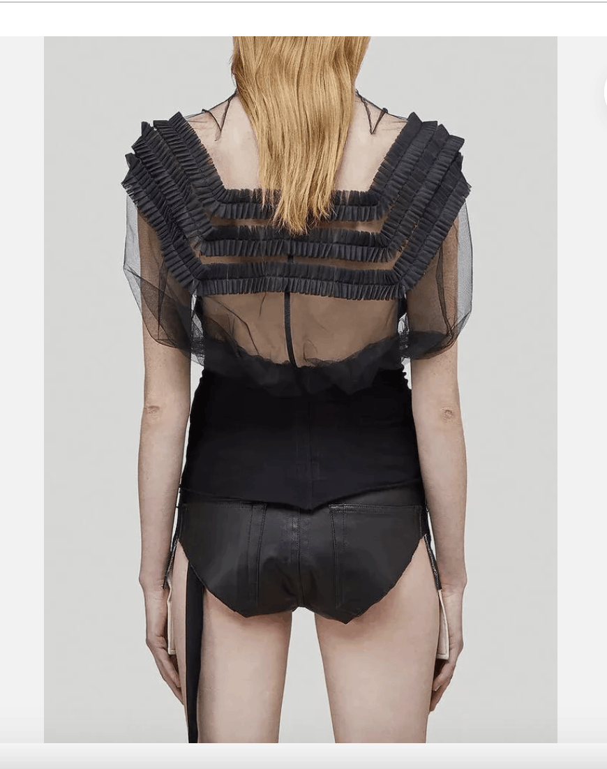 Rick Owens Rick Owens Boat-Neck Sheer Ruffle Top Size S / US 4 / IT 40 - 2 Thumbnail