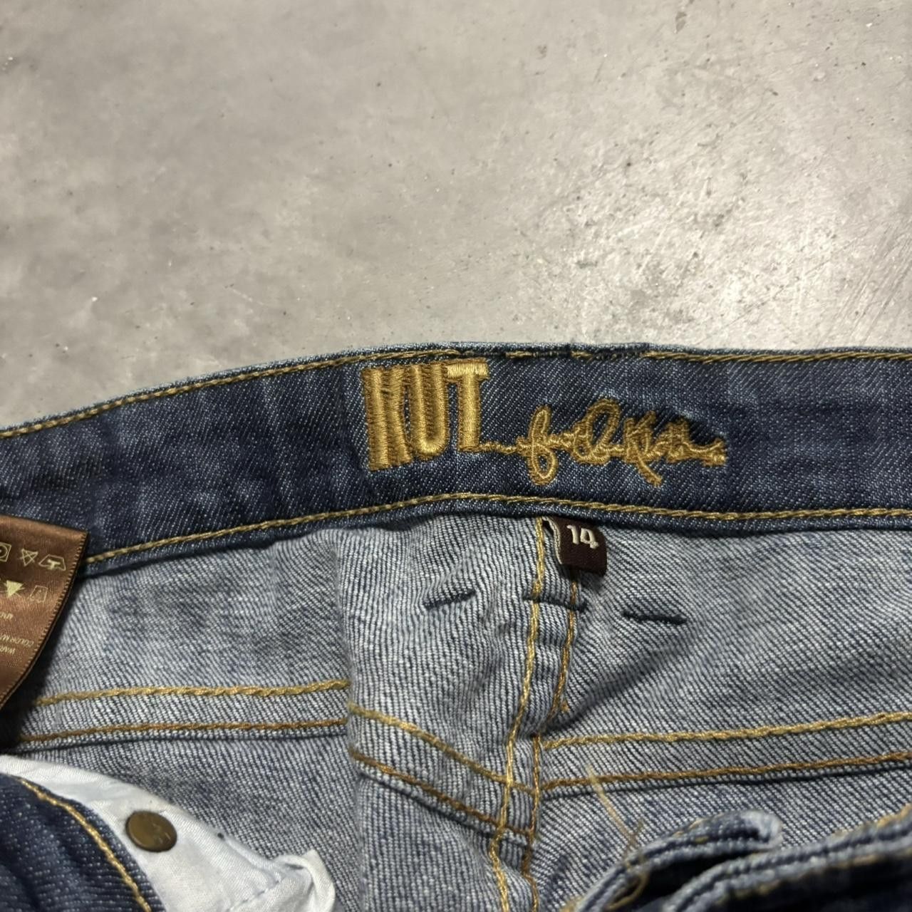 Japanese Brand × Vintage Crazy Vintage Y2K/2000s Grunge Dark Wash Bootcut Denim Jeans! Size US 34 / EU 50 - 8 Thumbnail