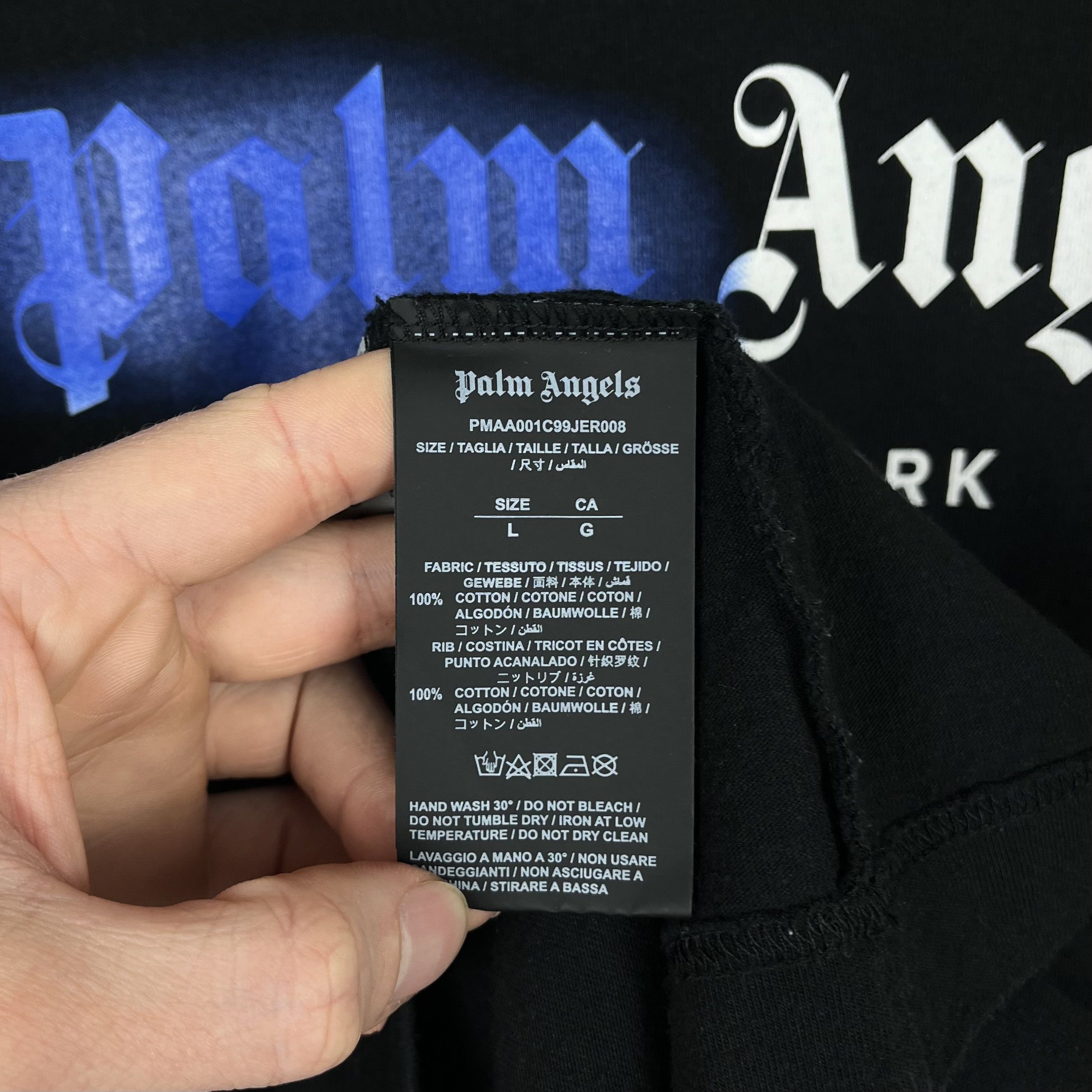Palm Angels Palm Angels New York Sprayed Big Logo T Shirt Size US L / EU 52-54 / 3 - 12 Thumbnail