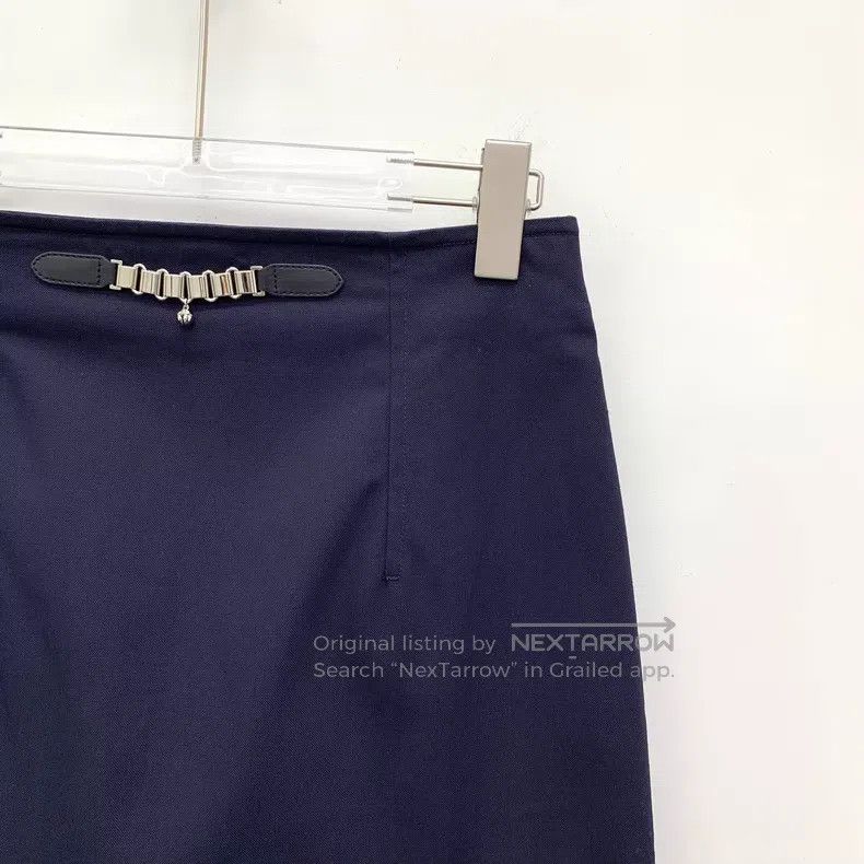 Hermes Hermes Dark Blue Bell Chain Cotton Casual Skirt Size 24" / US 00 / IT 34 - 3 Thumbnail