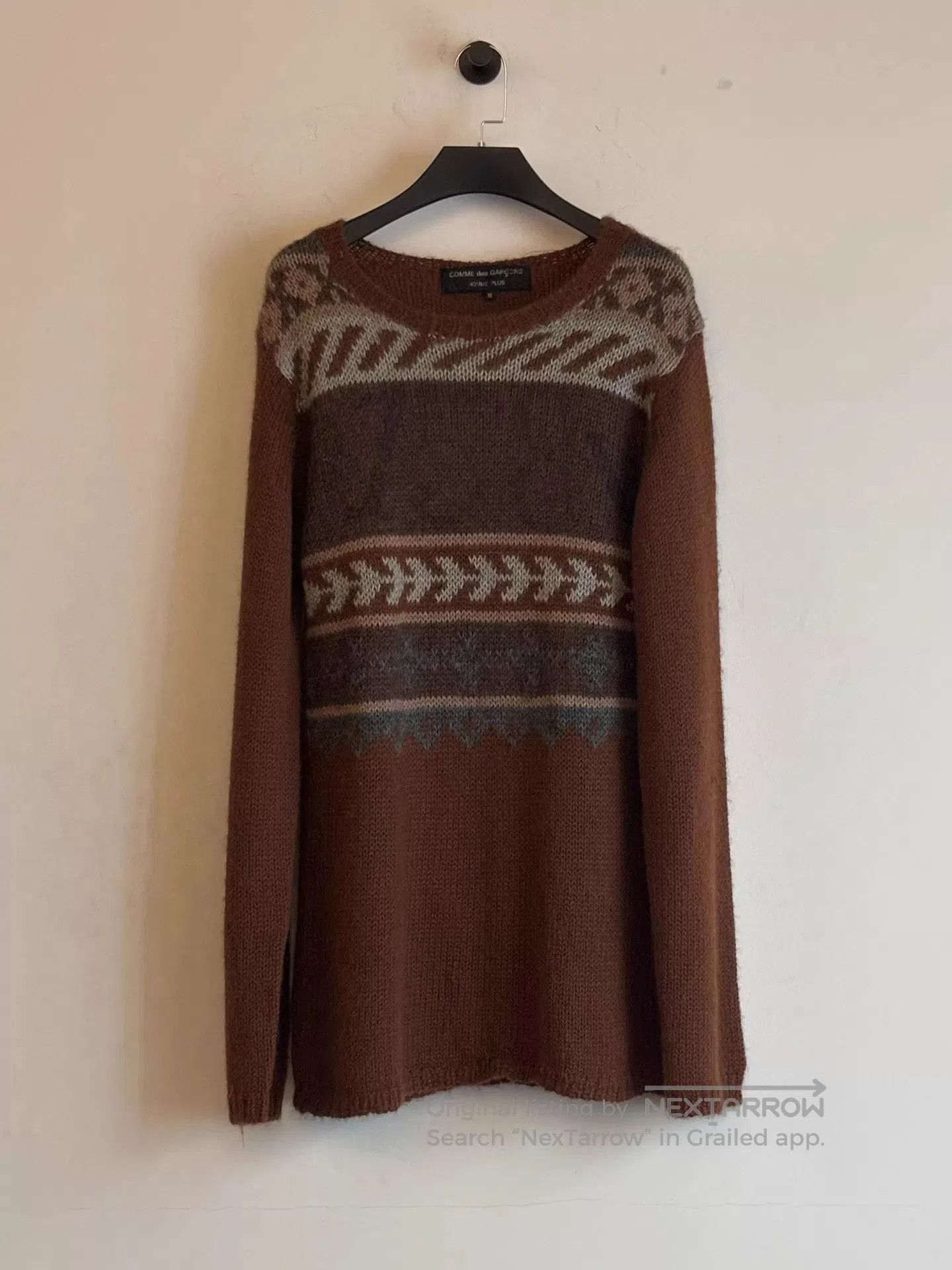 Comme des Garcons Brown Patterned Long Sleeve Sweater. Size US M / EU 48-50 / 2 - 1 Thumbnail