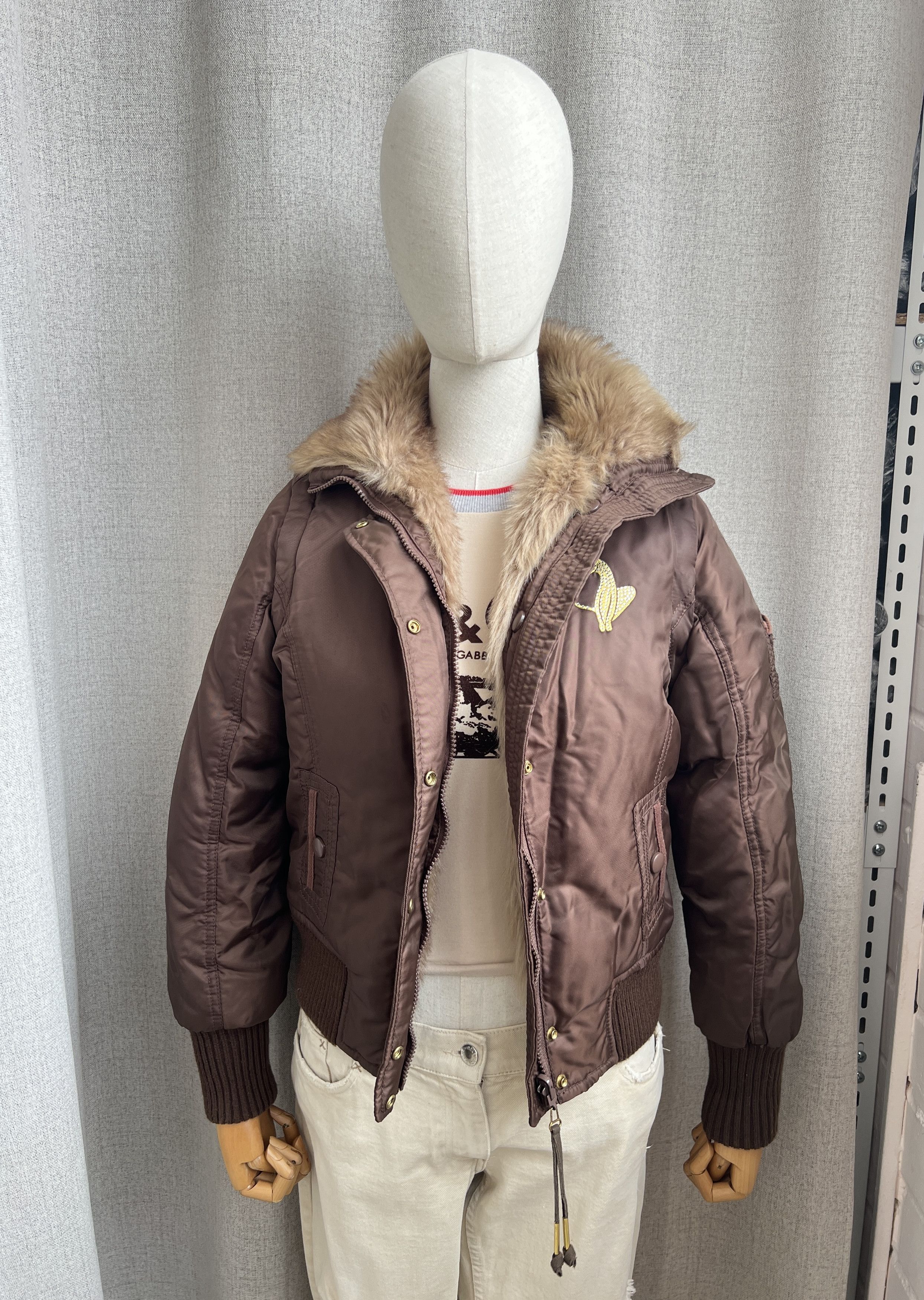 Hysteric Glamour Y2K Style Baby Phat Faux Fur Short Bomber Down Jacket Size S / US 4 / IT 40 - 3 Thumbnail