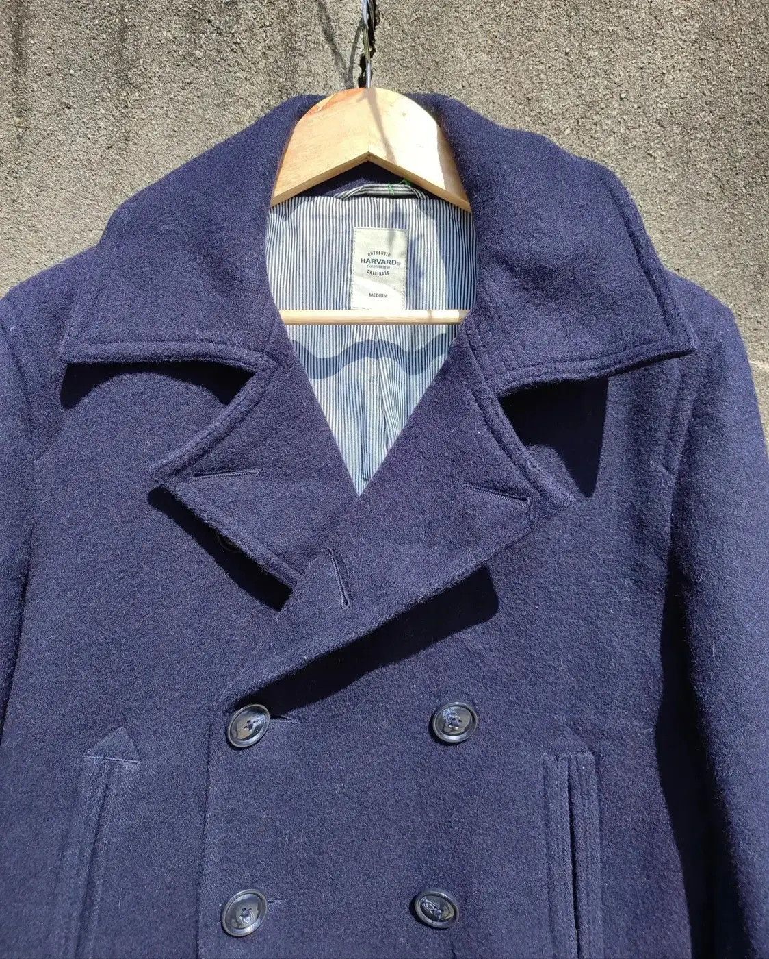 Vintage Vintage Harvard Navy Peacoat – Wool Blend Double Breasted Size US M / EU 48-50 / 2 - 2 Thumbnail