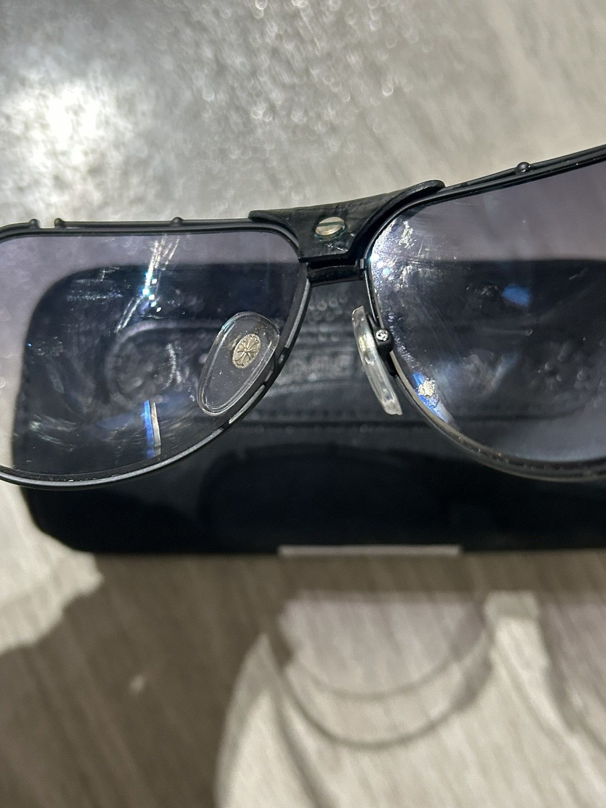 Chrome Hearts Chrome hearts aviator glasses shades sunglasses black silver Size ONE SIZE - 4 Thumbnail