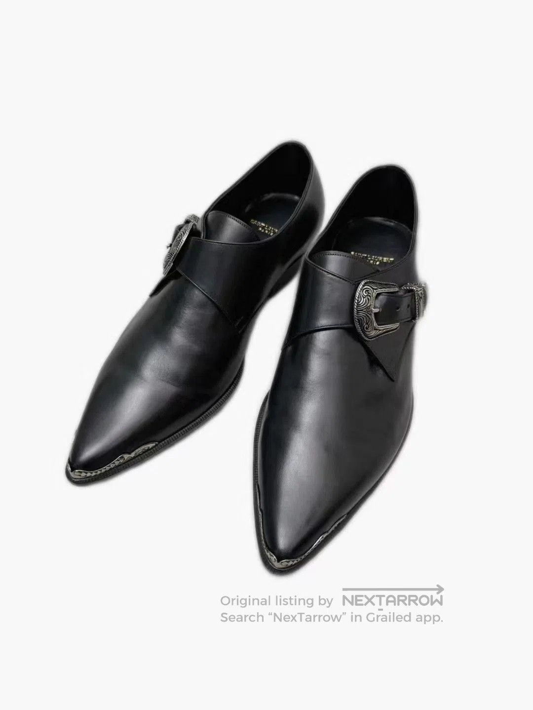 Saint Laurent Paris Saint Laurent Paris 14ss Western Buckle Leather Shoes. Size US 10 / EU 43 - 3 Thumbnail