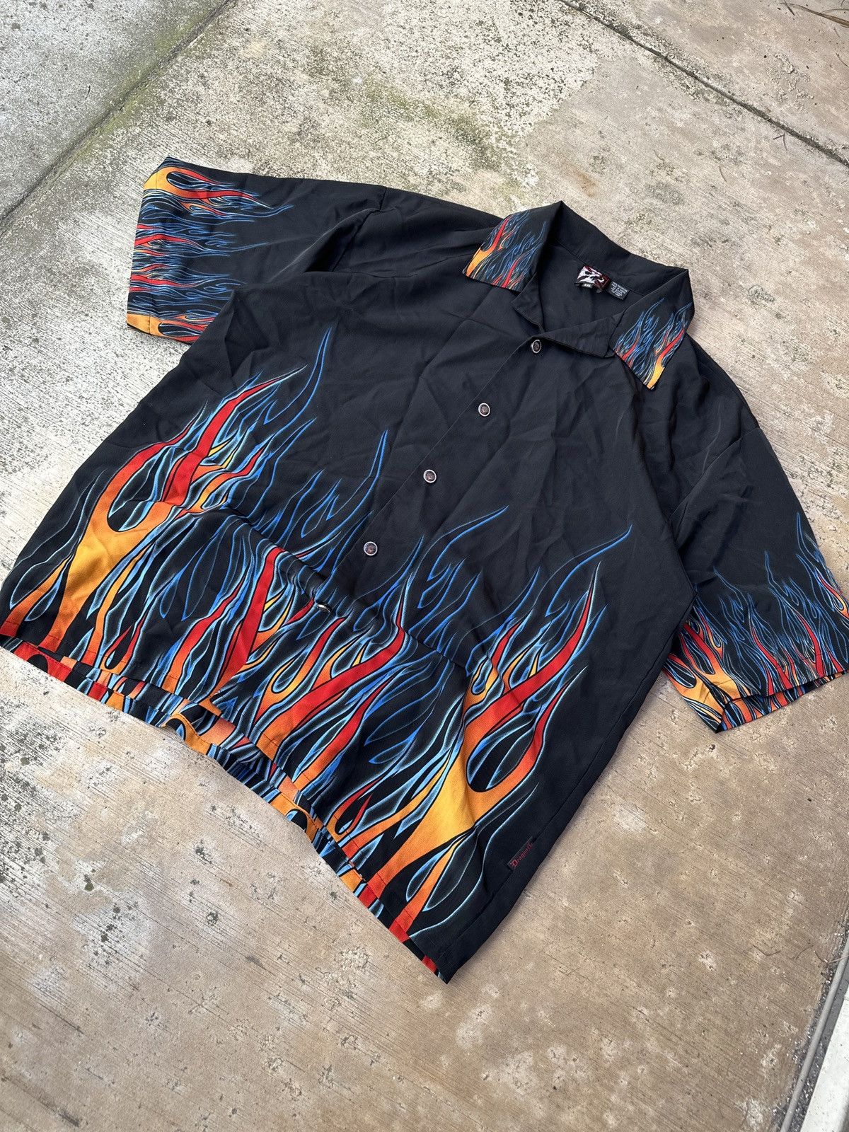 Dragonfly × JNCO × Vintage Vintage Y2K Jnco dragonfly AOP Flames Button Up Shirt Size US XL / EU 56 / 4 - 1 Thumbnail