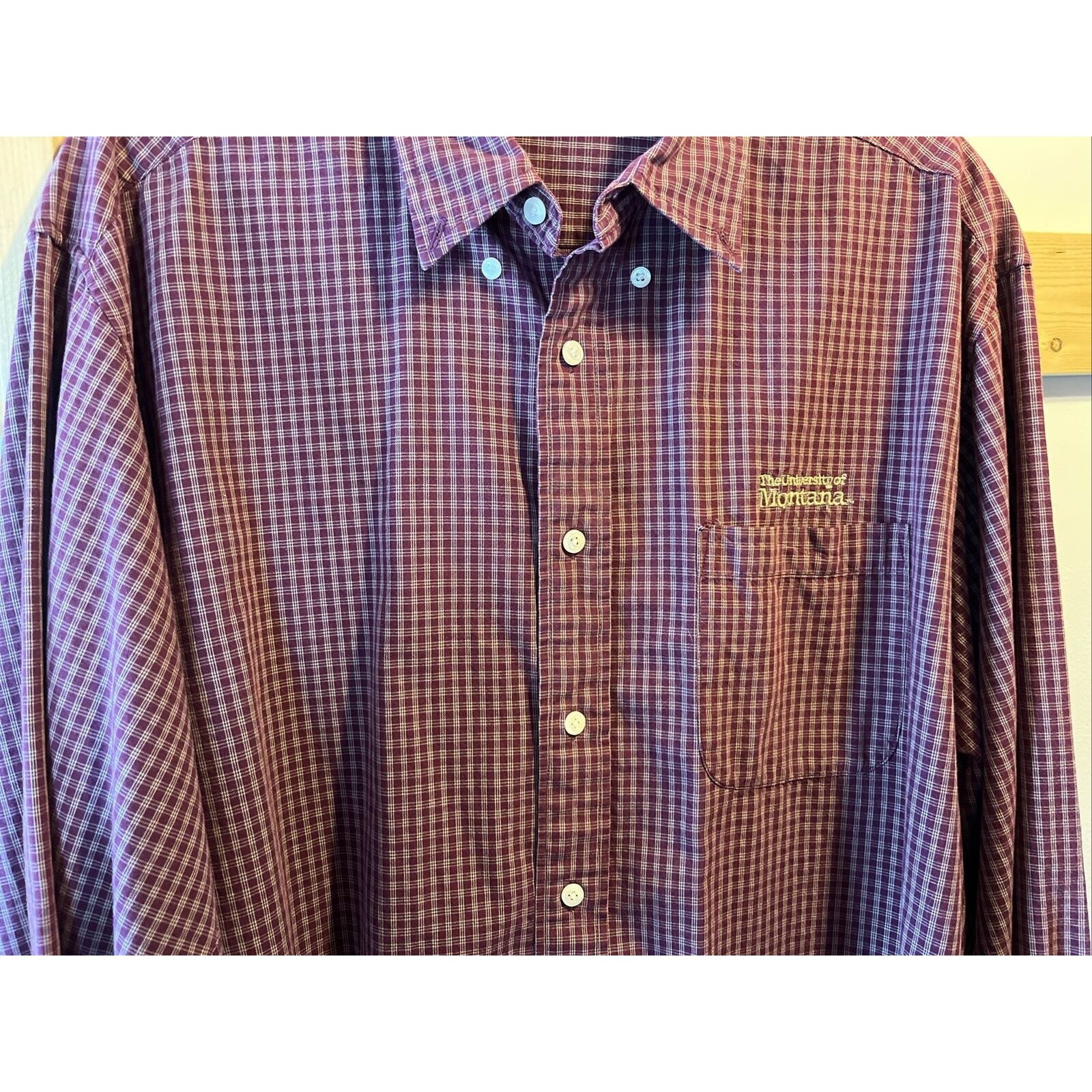 Other vesi sportswear men’s L burgundy check Montana cotton shirt Size US L / EU 52-54 / 3 - 9 Thumbnail