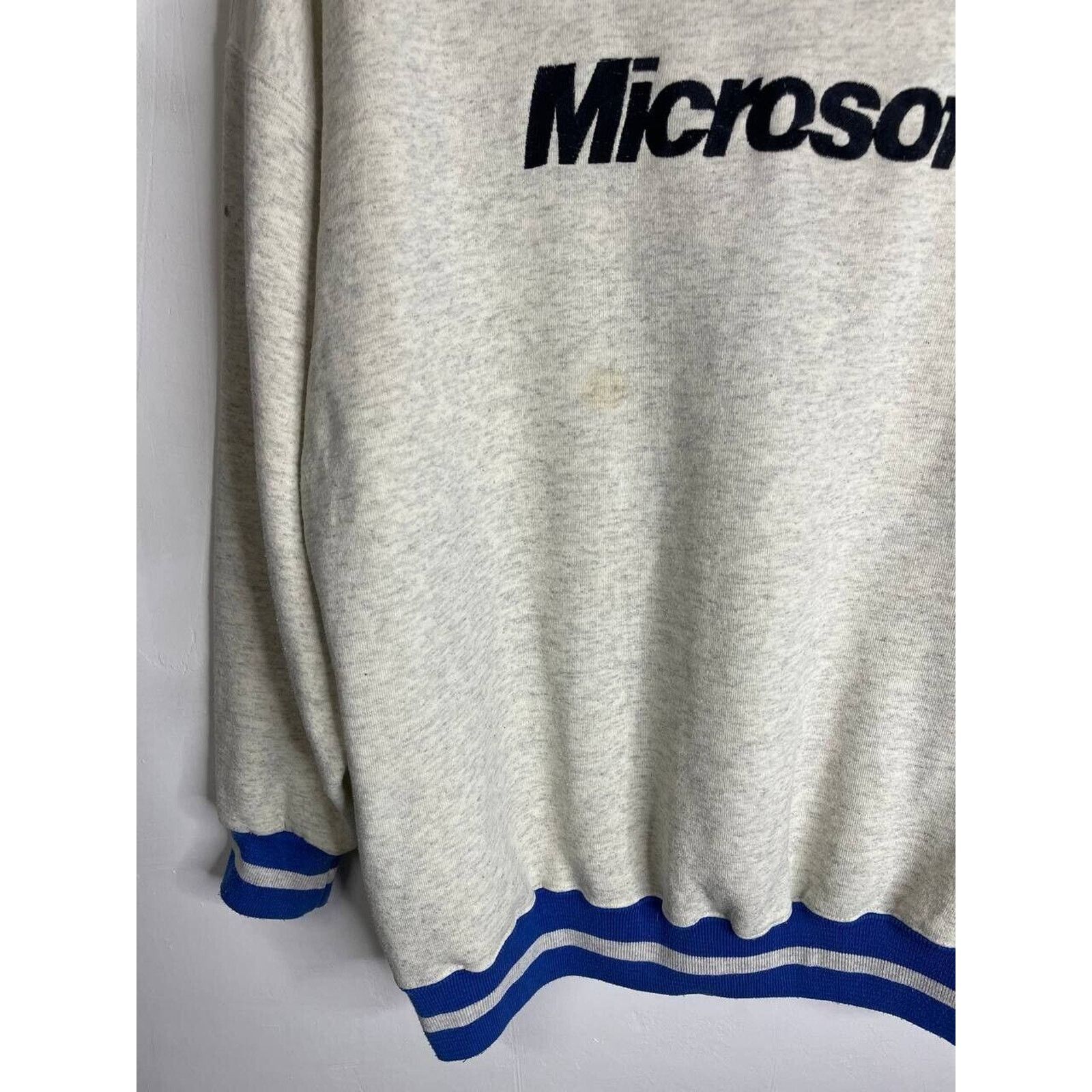 Microsoft × Vintage Vintage Microsoft Sweatshirt XL Blue Embroidered Crewneck Size US XL / EU 56 / 4 - 6 Thumbnail