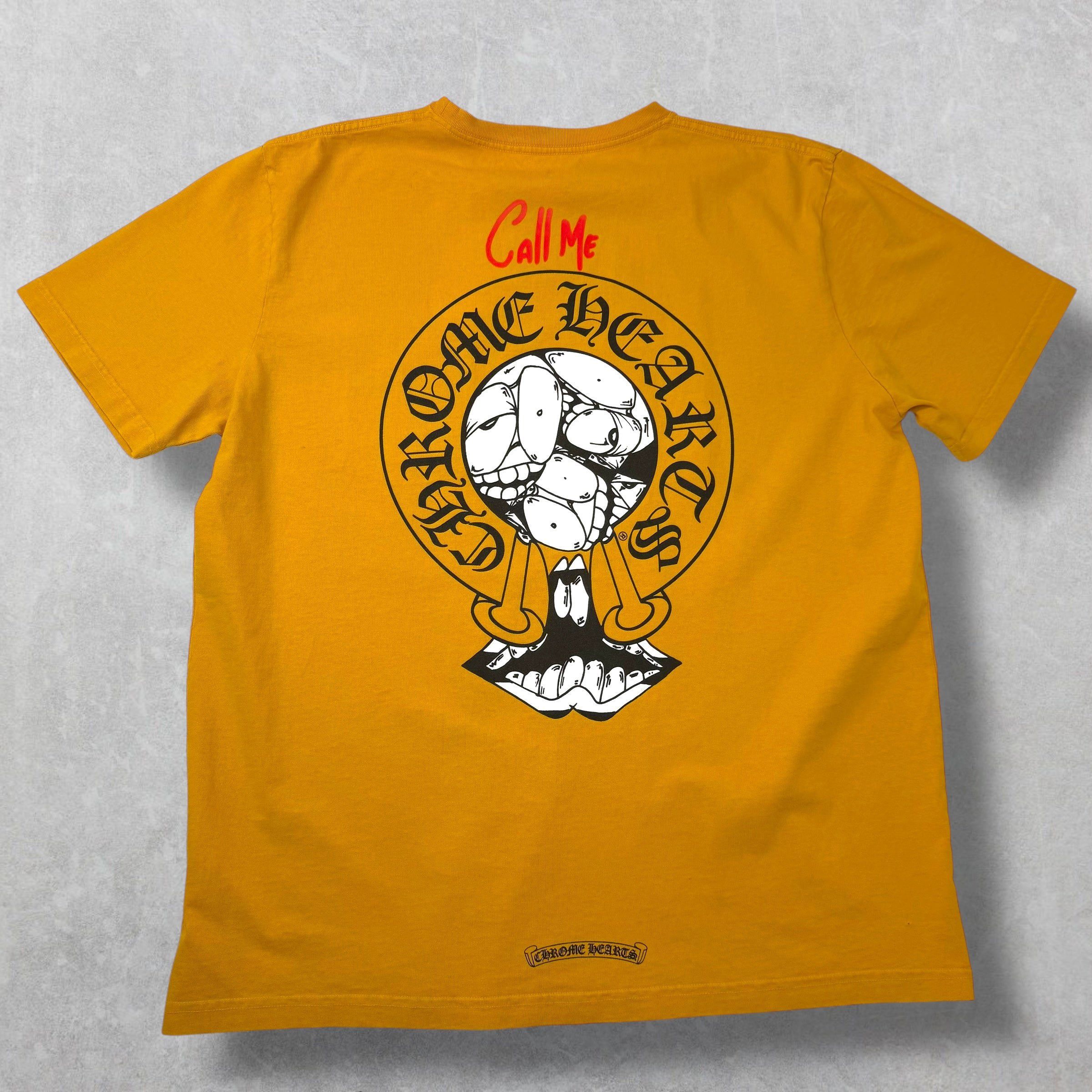 Chrome Hearts Chrome Hearts Matty Boy Call Me Yellow Tee XL Size US XL / EU 56 / 4 - 1 Thumbnail