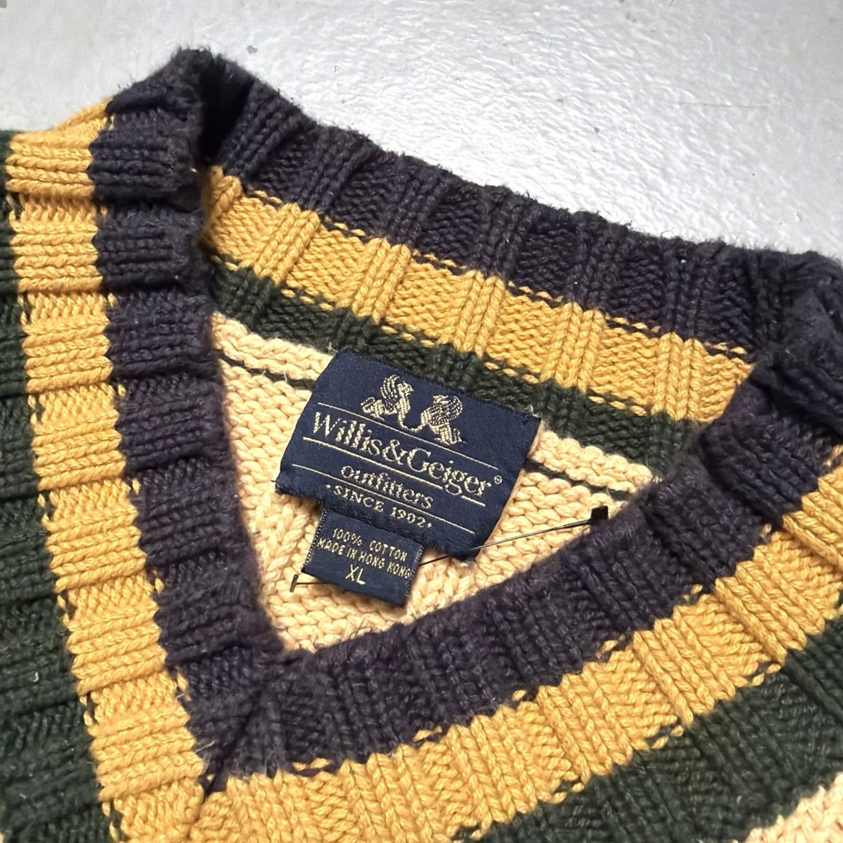 Vintage VINTAGE Willis & Geiger Knit Sweater Vest XL Cotton Tennis Preppy Size US XL / EU 56 / 4 - 4 Thumbnail