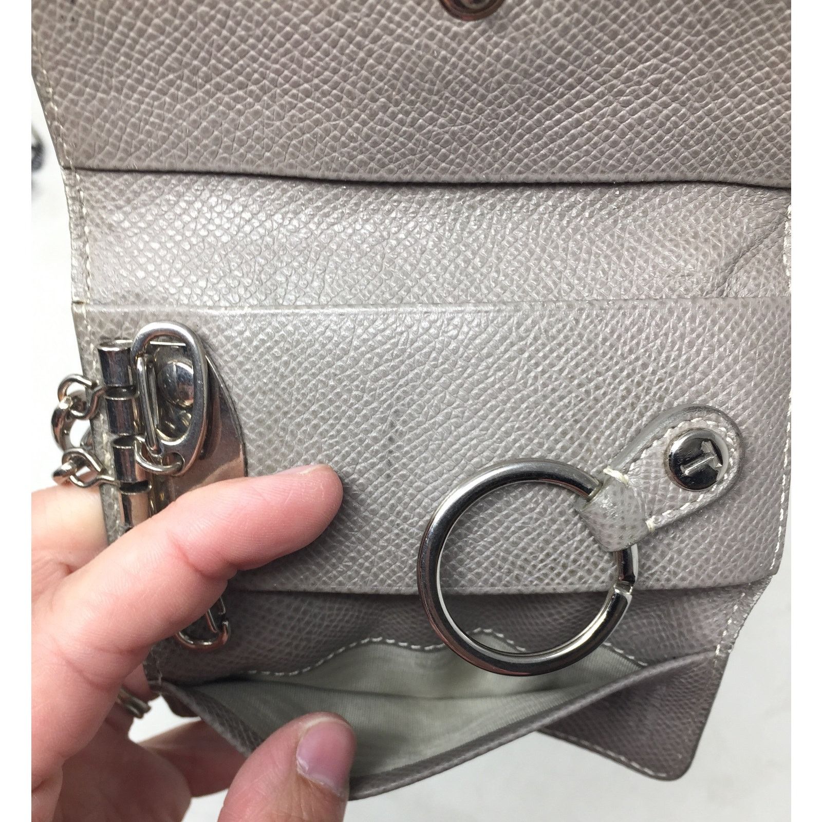 Tod's TOD'S 5 Key Keyholder Wallet - Beige/Gray Pebbled Leather Size ONE SIZE - 8 Thumbnail