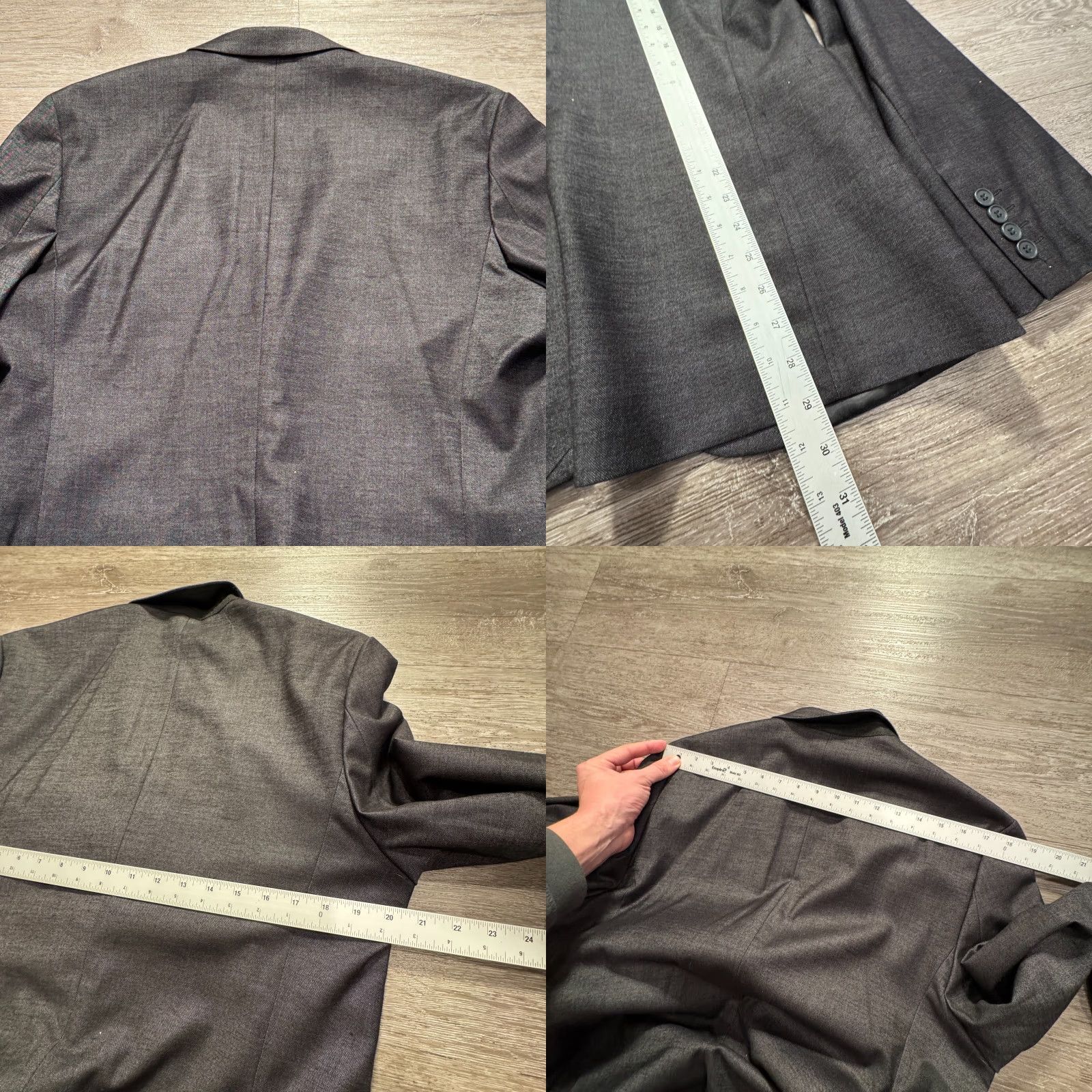 H&M H&M Sport Coat Mens 42 R Gray Heathered 2 Button Performance Blazer Jacket Adult Sport Coat Mens 42 Gray Size 42R - 8 Thumbnail