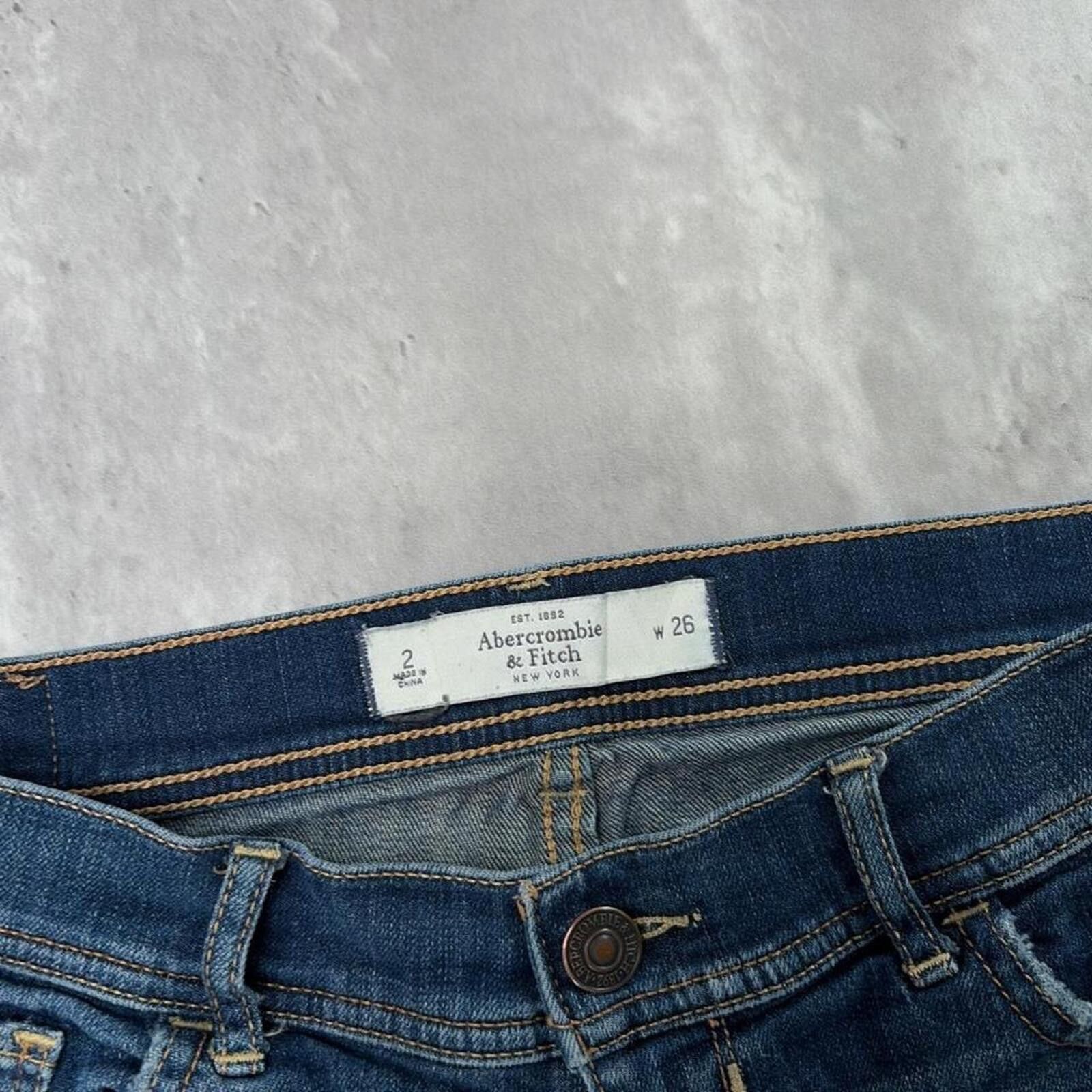 Abercrombie & Fitch Y2K Dark Wash Abercrombie & Fitch Grunge Mini Denim Shorts Size 26" / US 2 / IT 38 - 5 Thumbnail