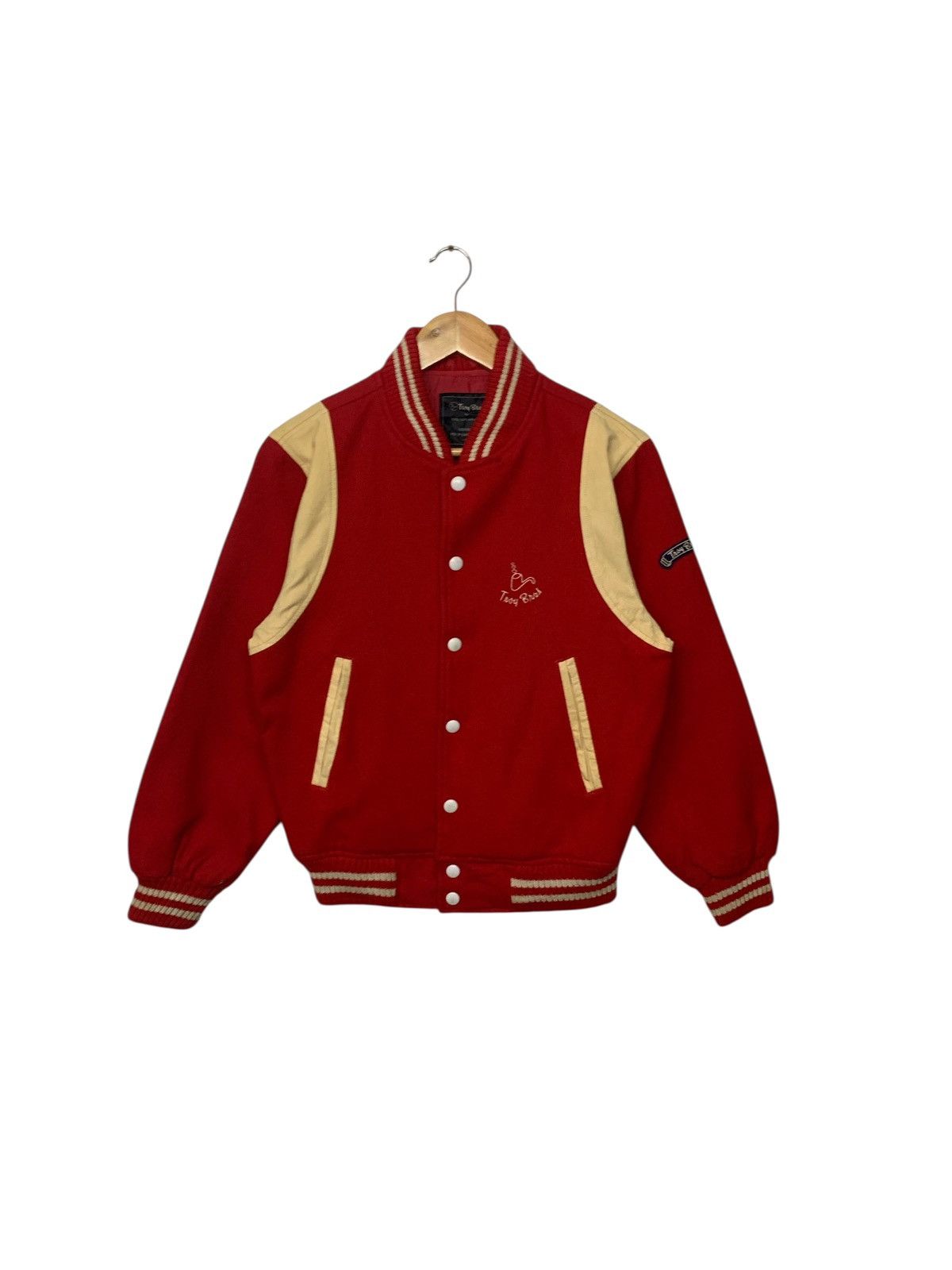 Vintage Vintage 90's Troy Bros Small Logo Button Ups Varsity Jacket Size US S / EU 44-46 / 1 - 1 Thumbnail