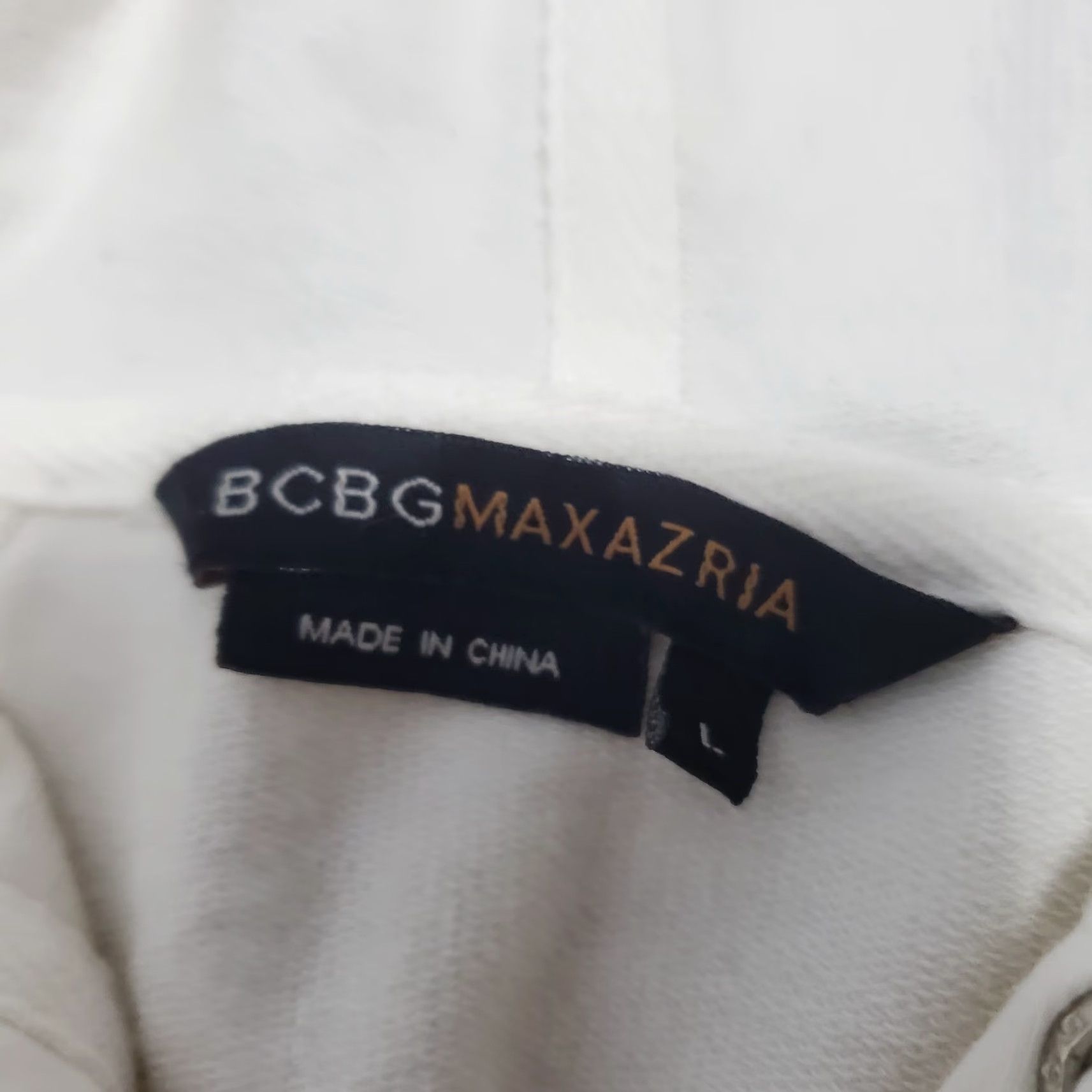 Bcbgmaxazria BCBGMAXAZRIA Sweatshirt Women L Ivory Embellished Full Zip Hooded Pockets Y2K 90s Size L / US 10 / IT 46 - 3 Thumbnail