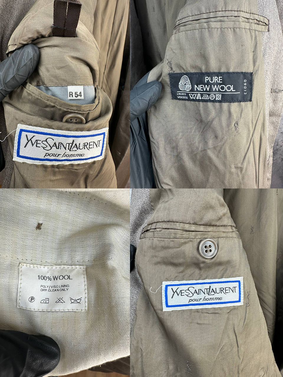 Yves Saint Laurent Yves Saint Laurent Pour Homme Pure Wool Beige Two-Piece Suit Size 54R - 23 Thumbnail
