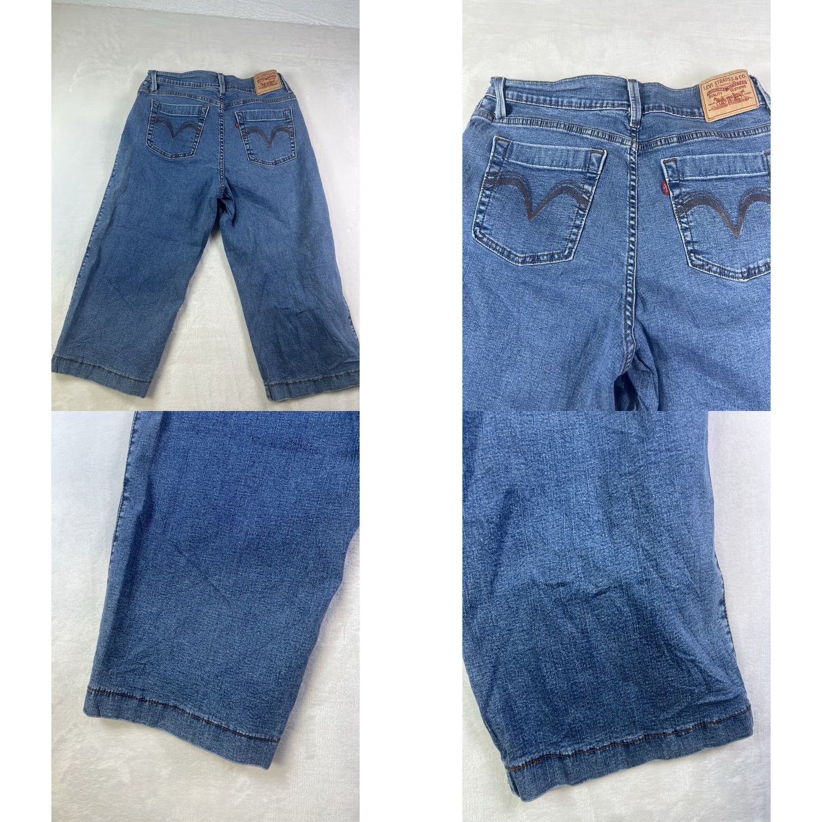 Levi's Levi's 512 Capri Jeans Women's Slimming Size 14 Denim Blue Capri Jeans Capris Slimming Pockets 19 Inseam 30 Waist Denim Blue Size 36" / US 14 / IT 50 - 9 Thumbnail