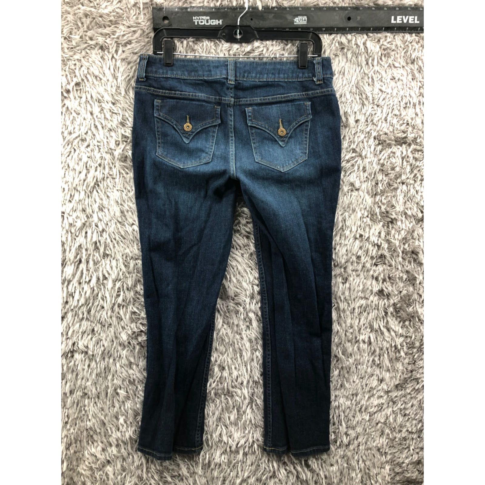 Vera Wang Vera Wang Straight Jeans Womens Size 8 Blue Denim Mid Rise 30" Waist 26" Inseam 5-Pocket Design Zip Button Logo Belt Loops Regular Fit Size 30" / US 8 / IT 44 - 5 Thumbnail