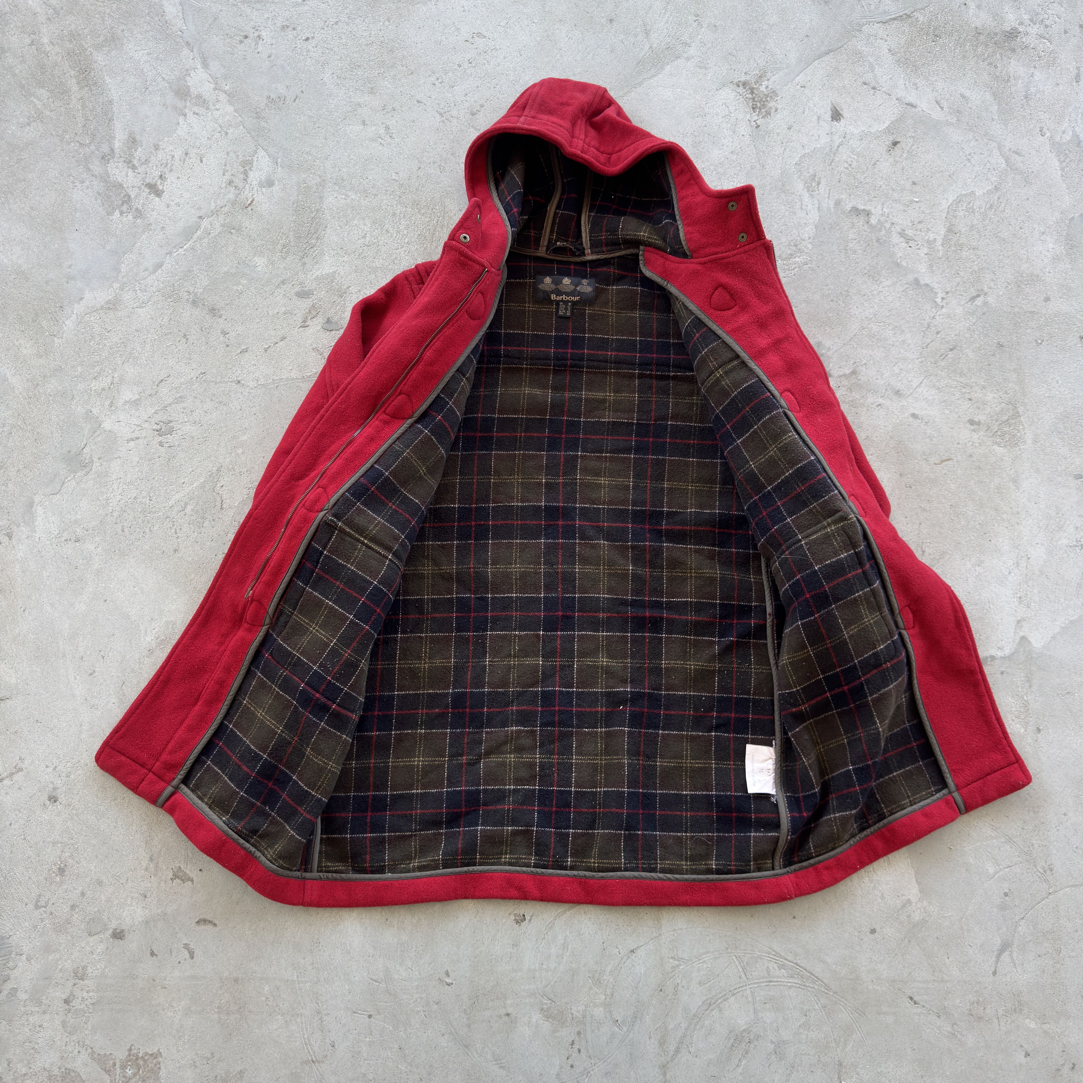 Barbour Red Barbour Wool Cashmere Duffle Coat Tartan Lining Size 16 Size L / US 10 / IT 46 - 2 Thumbnail