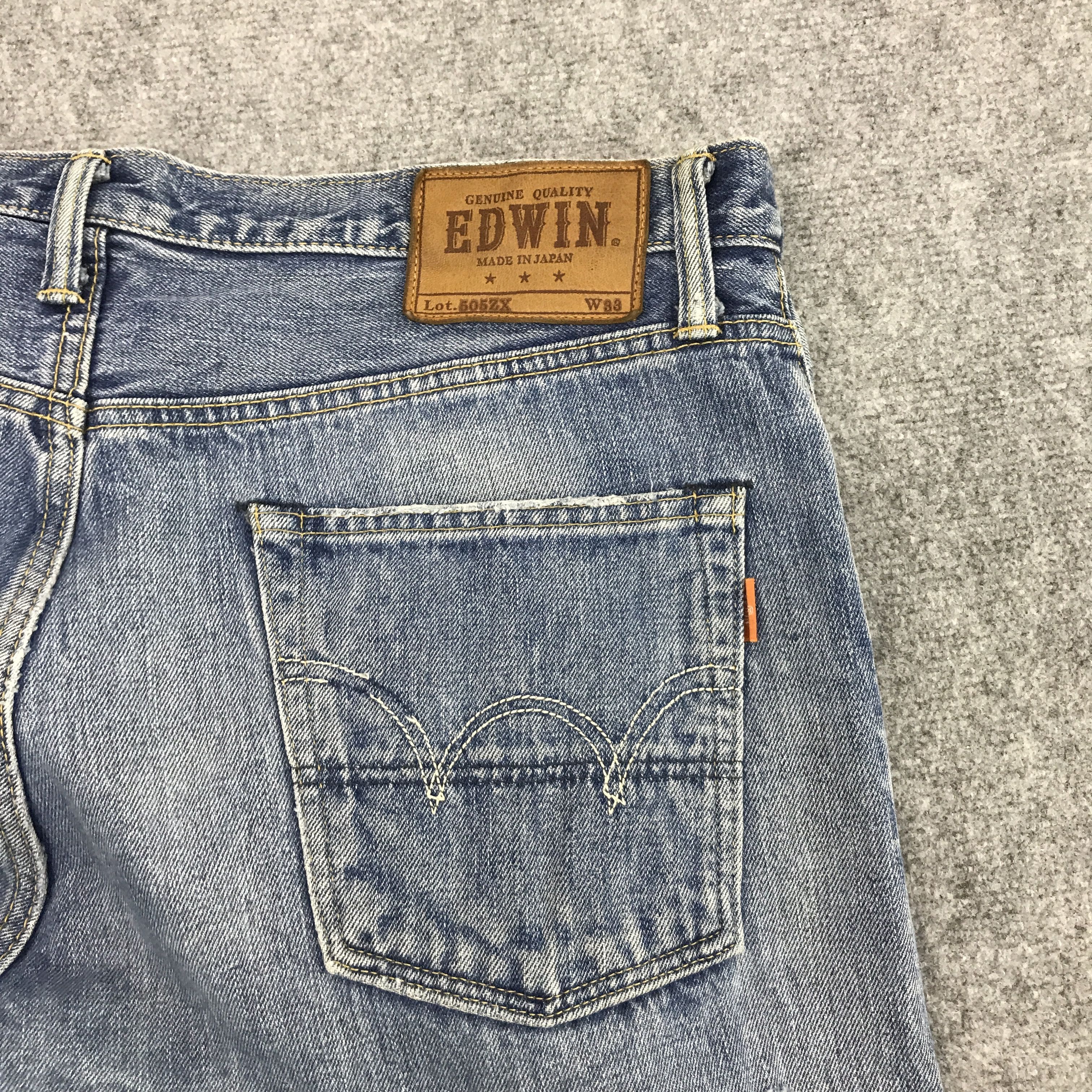 Edwin × Japanese Brand BAGGY EDWIN JAPN DESIGN DISTRESSED JEAN Size US 33 - 14 Thumbnail