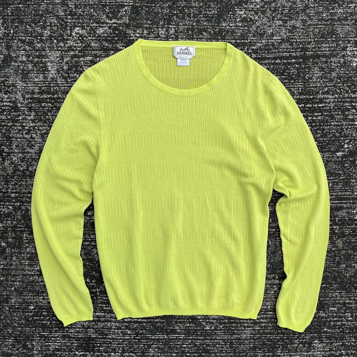 Hermes Hermès Vintage Ribbed Cotton Knit Sweater Size M / US 6-8 / IT 42-44 - 1 Thumbnail