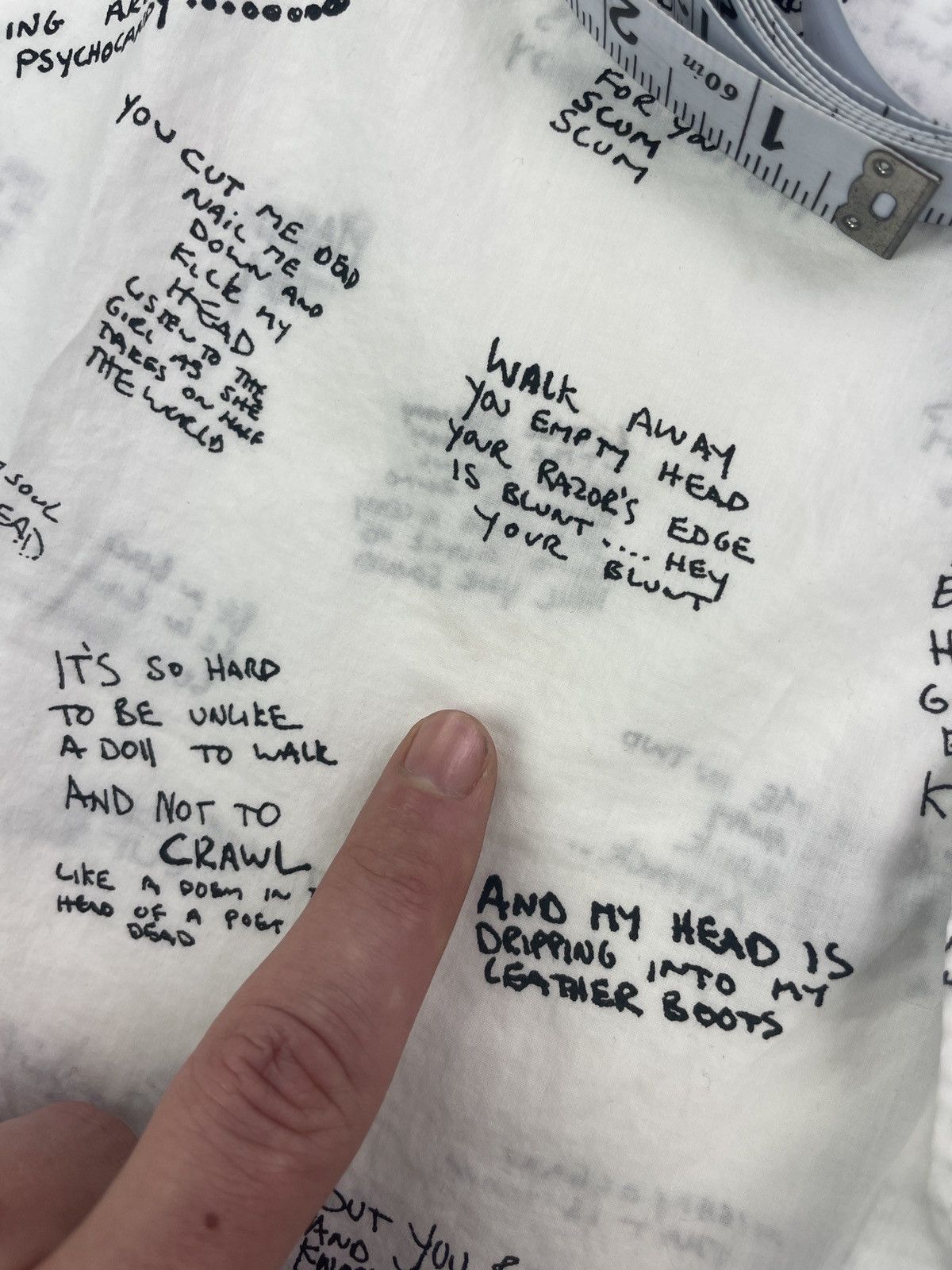 Undercover SS14 "GODOG" - Scribbled Lyrics Button Up T-shirt Size US M / EU 48-50 / 2 - 16 Thumbnail
