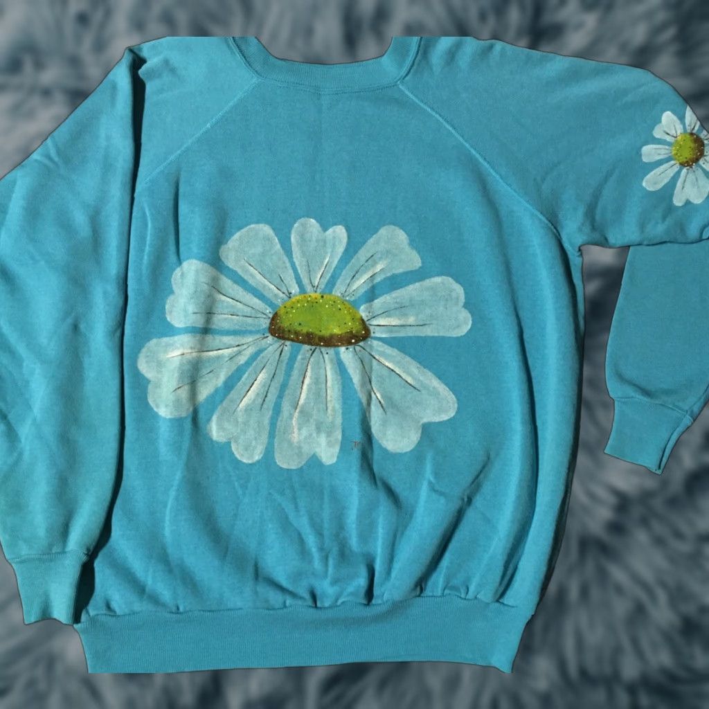 Sunflower VINTAGE Sweatshirt Sunflower M BLUE 80s 90s Grunge Hippie USA Flower Art Fade Long Sleeve Pullover Men Size M Regular Status: Clean, Read Measurements Size US M / EU 48-50 / 2 - 1 Thumbnail