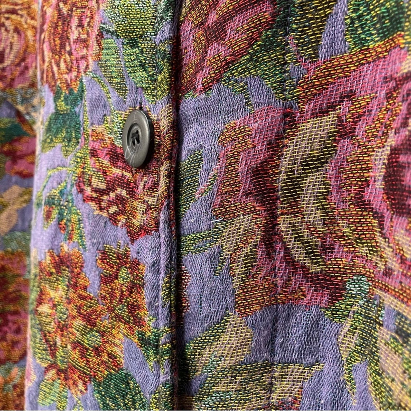 Other Vintage Handcrafted Floral Tapestry Jacket Size M / US 6-8 / IT 42-44 - 6 Thumbnail