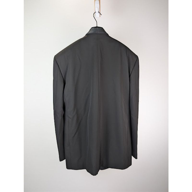 Balenciaga o1rshd1 Oversized Tuxedo Jacket in Black Wool Barathea Size US XXS / EU 40 - 12 Thumbnail