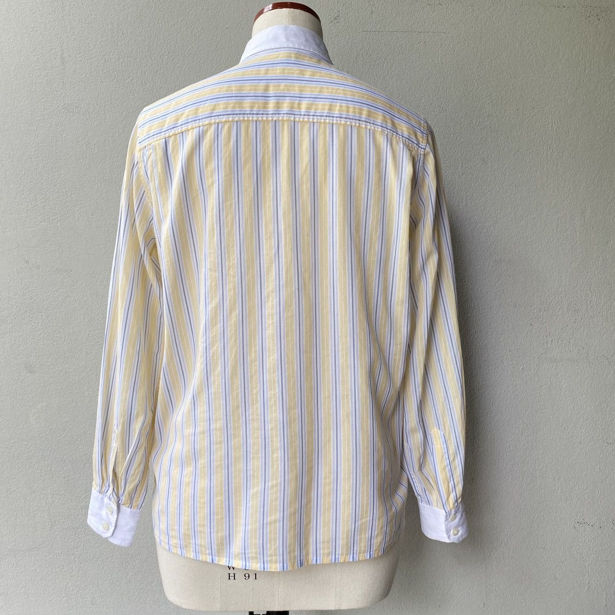 Celine Celine Yellow Striped Shirt with White Collar Size XS / US 0-2 / IT 36-38 - 24 Thumbnail