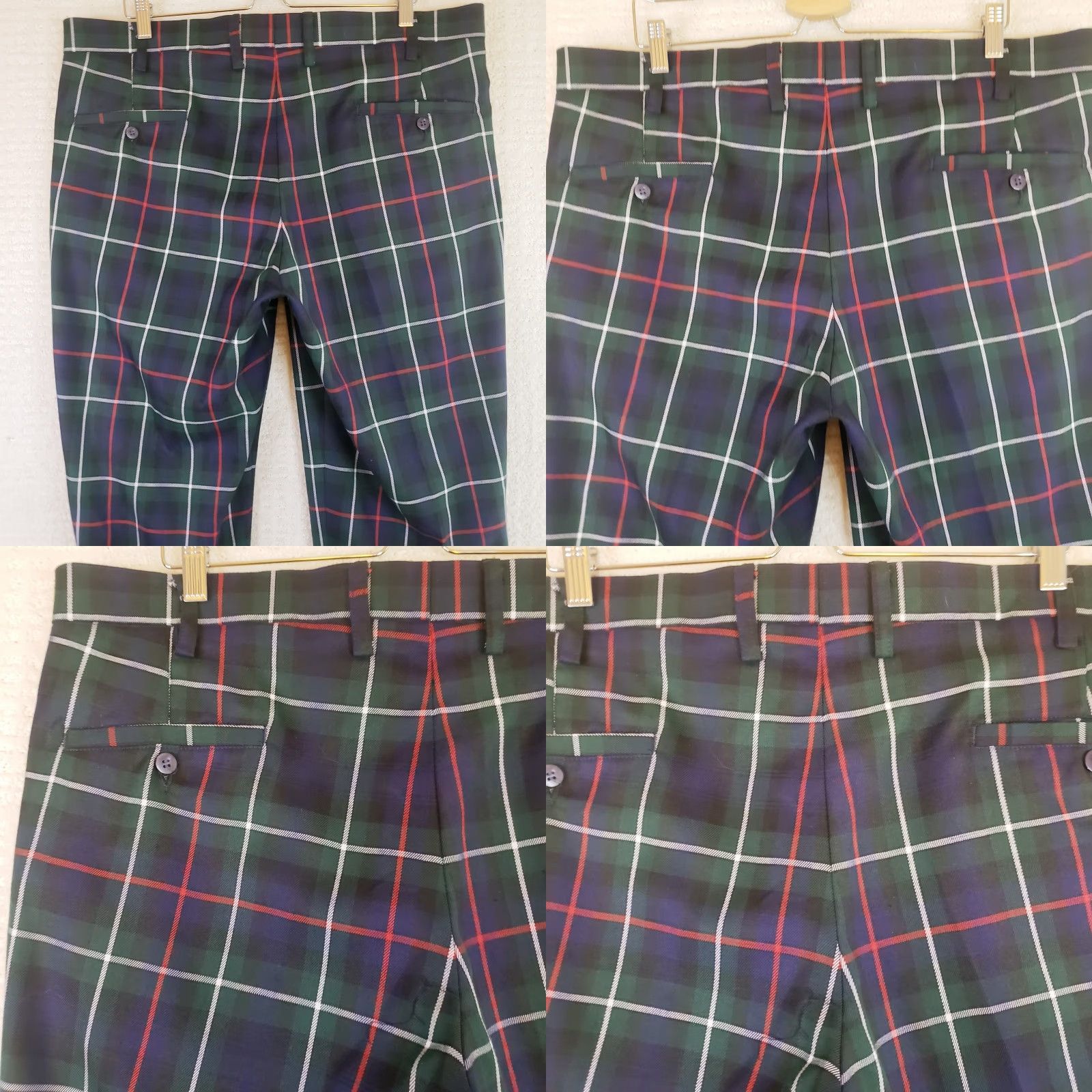 Etro Murray Golf By Broadsword Mens Multi Color Retro Plaid Pants 40x27 Regular Straight Front Hipster Preppy Golf Pants Colors Size US 40 / EU 56 - 8 Thumbnail