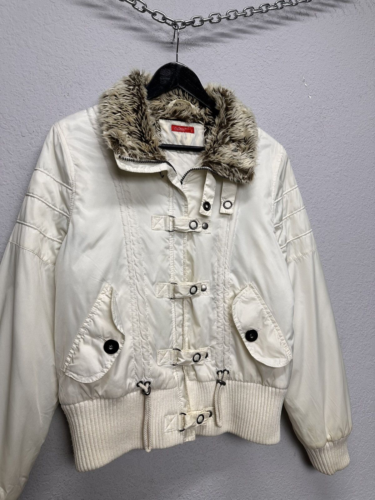 Le Grande Bleu (L.G.B.) Vintage Army Military Fur Hood Jacket Y2K Utility Cropped Size M / US 6-8 / IT 42-44 - 5 Thumbnail