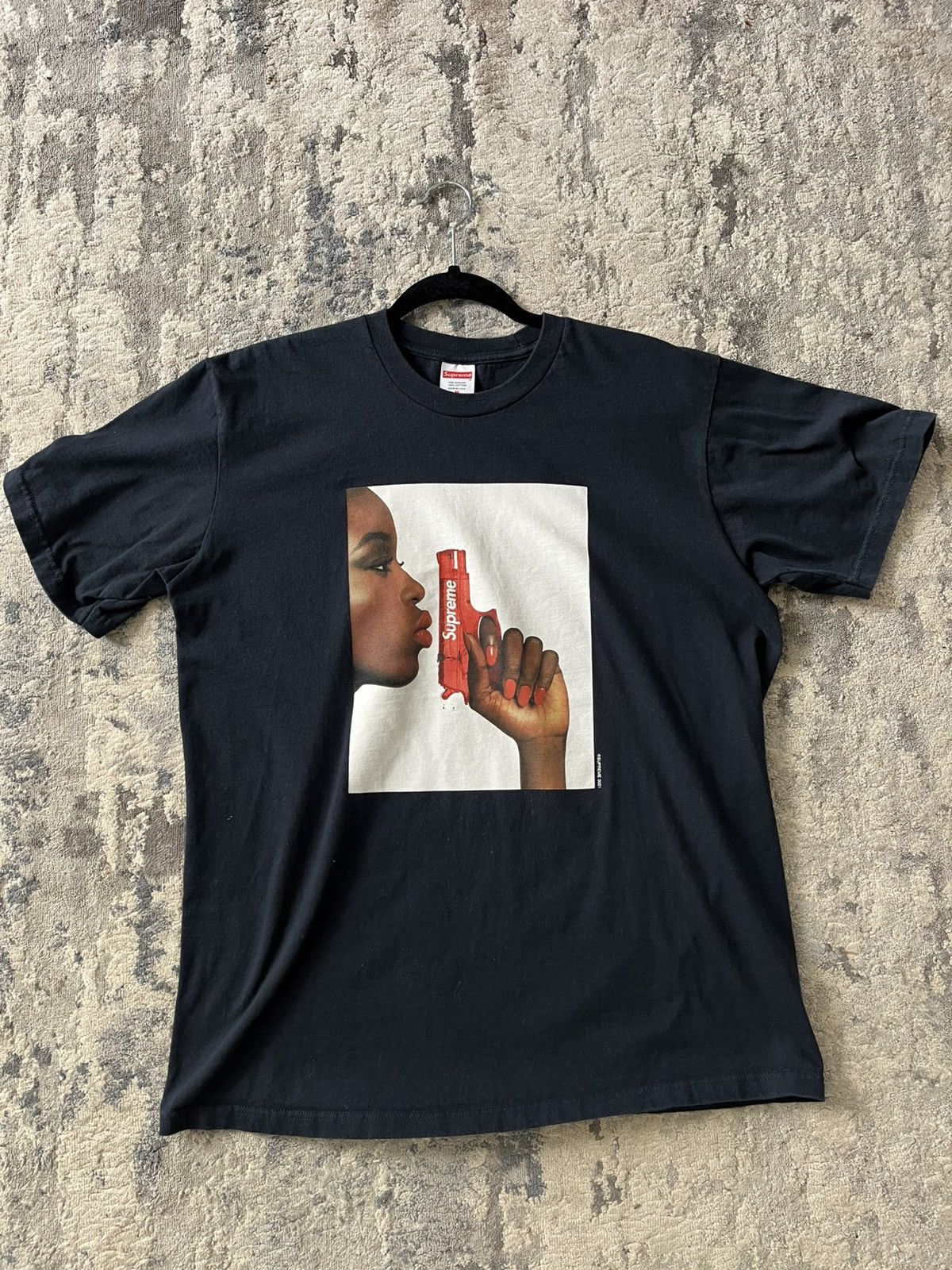Supreme Water Pistol SS21 Tee Shirt Men's Black Authentic