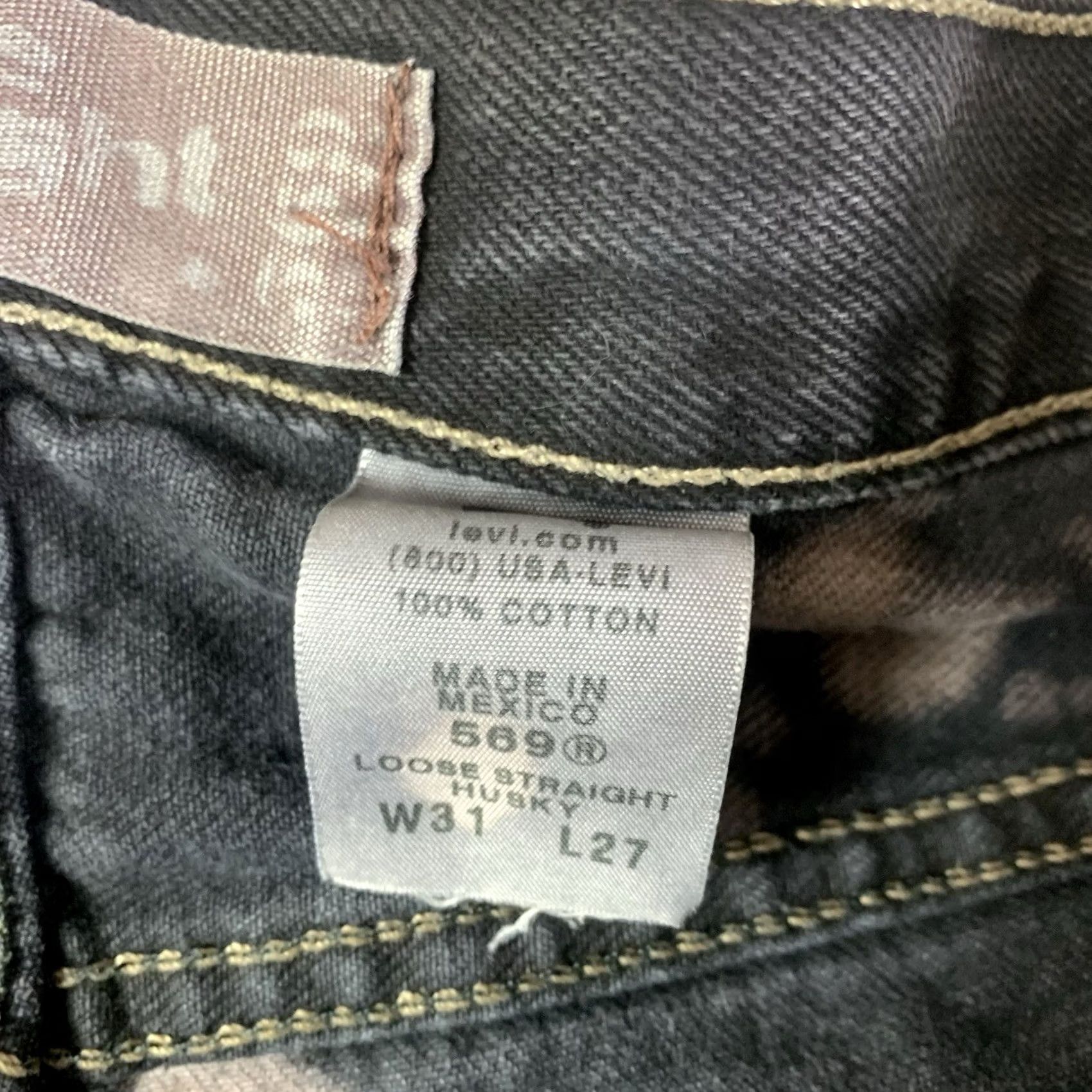 Levi's vtg Levis Cut off Shorts Womens 33W Black Distressed Loose Straight Bleach Booty Size 24" / US 00 / IT 34 - 3 Thumbnail