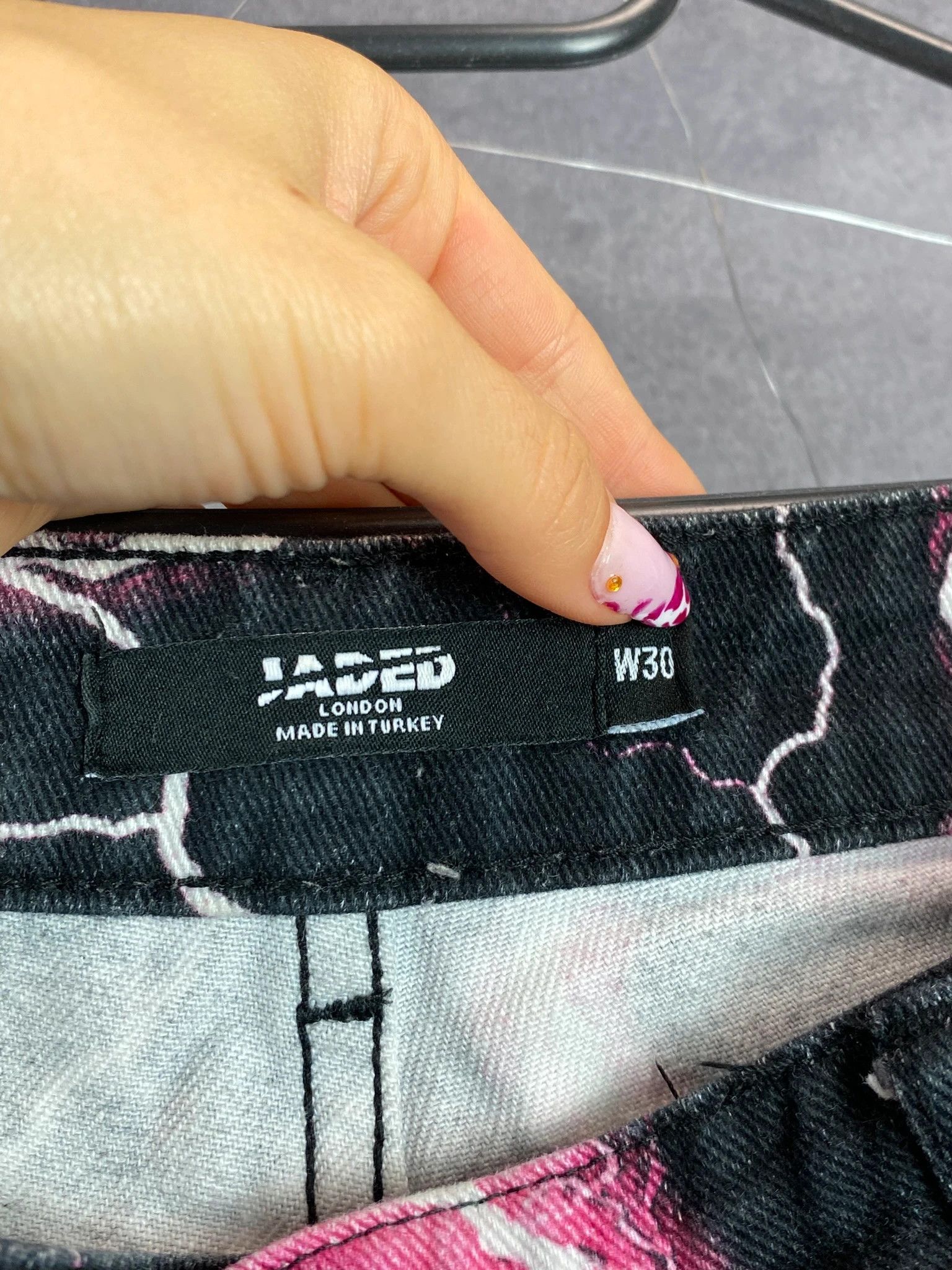 Vintage Jadeed Lightning Jeans Pink Black Straight Leg W30 Size US 30 / EU 46 - 5 Thumbnail