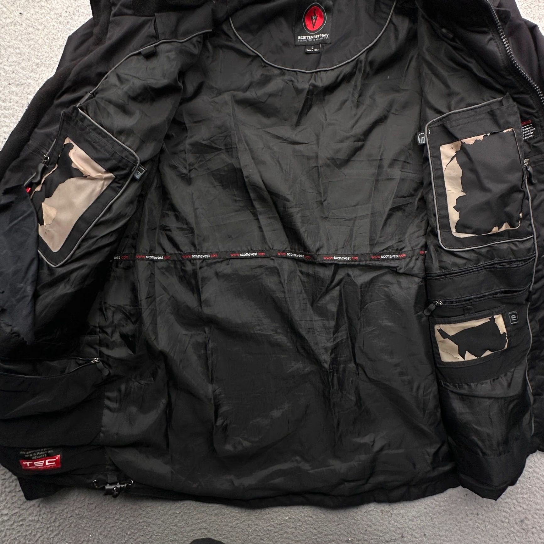 Vintage VINTAGE SCOTTeVEST Convertible Jacket Vest Mens Large Full Zip Black Tec Pockets Travel Jacket Mens Large Black 90s Size US L / EU 52-54 / 3 - 6 Thumbnail