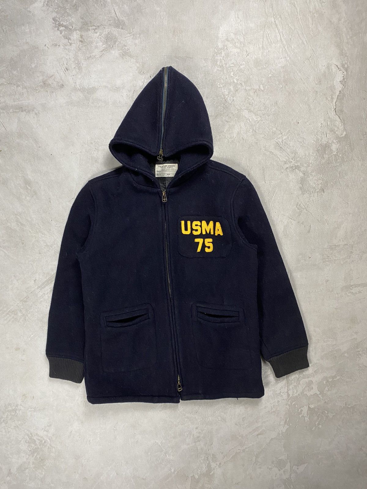 image of Houston Wool Zip Hoodie in Navy, Men's (Size Large)
