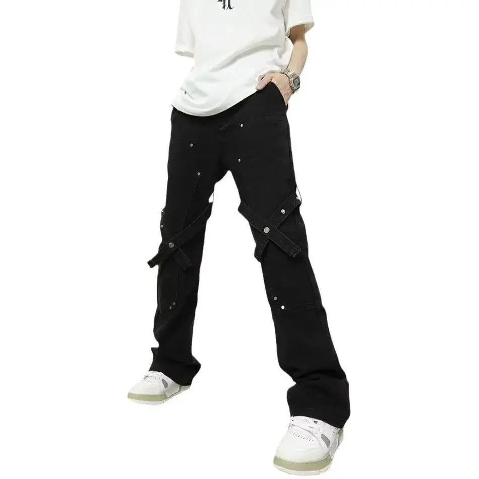 Japanese Brand Hip hop black micro flared jeans Size US 32 / EU 48 - 4 Thumbnail