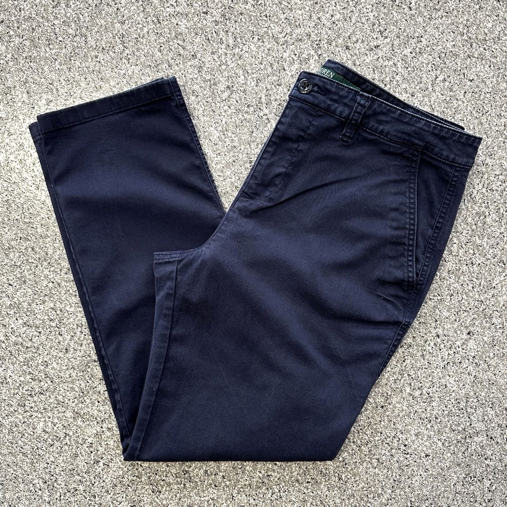 Ralph Lauren Lauren Ralph Lauren Pants Womens 10 Chino Straight Stretch Cotton Twill Navy Blue 33x28 Size 24" / US 00 / IT 34 - 2 Thumbnail