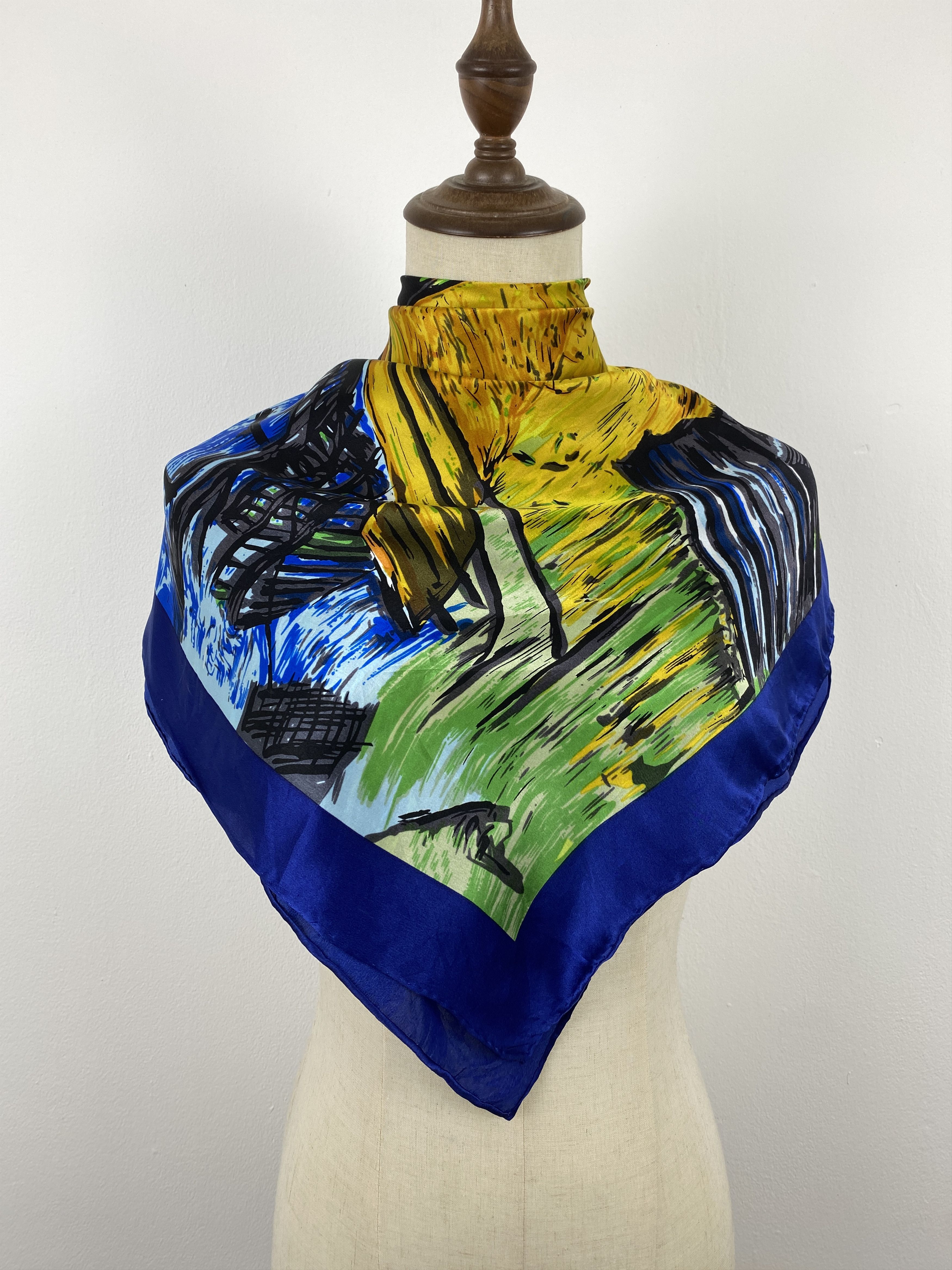 Japanese Brand Vintage Japanese Brand Art Silk Scarf SN0109 Size ONE SIZE - 1 Thumbnail