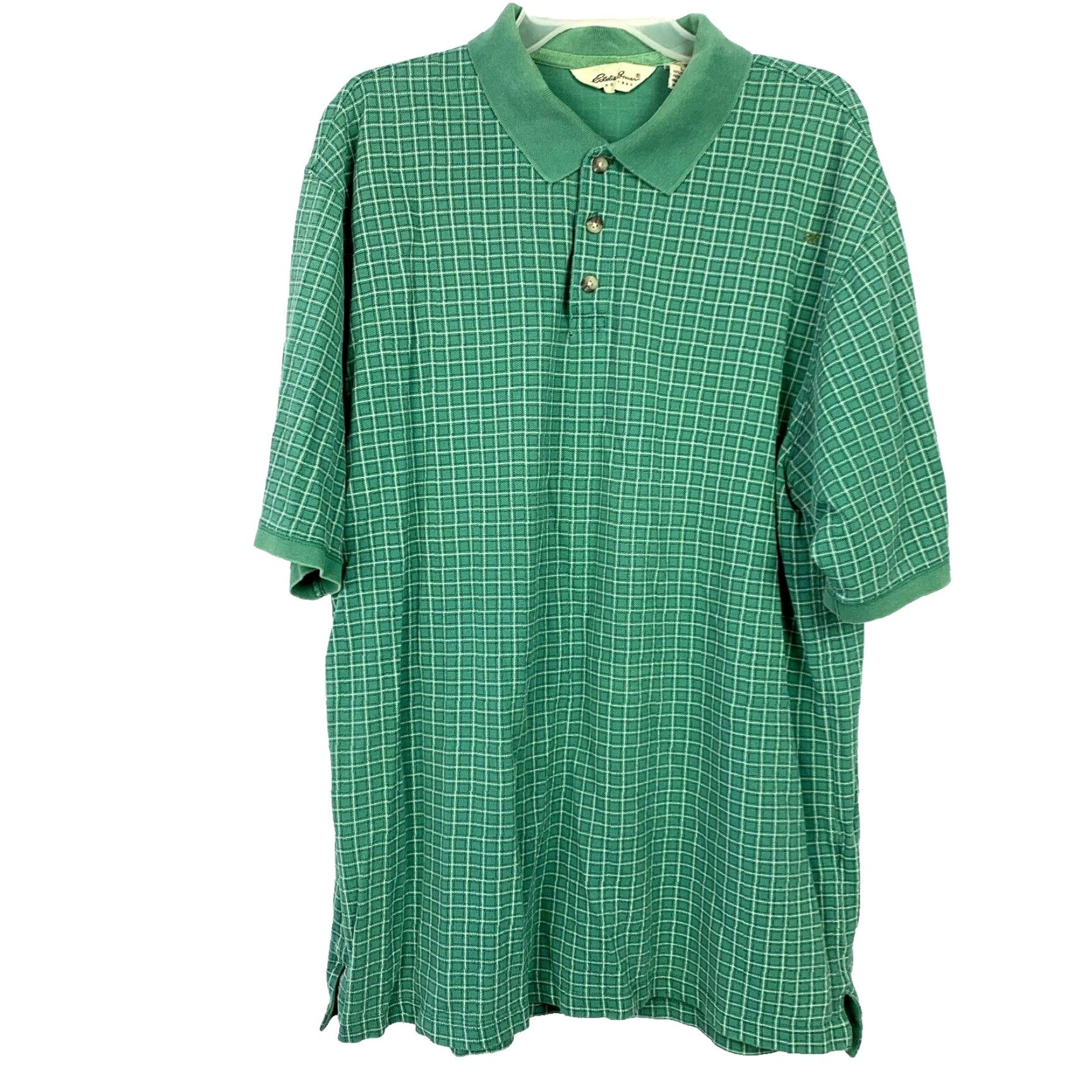 Eddie Bauer Vintage Eddie Bauer Green Plaid Short Sleeve Polo Shirt L Mens Regular 100% Cotton Size US L / EU 52-54 / 3 - 2 Thumbnail