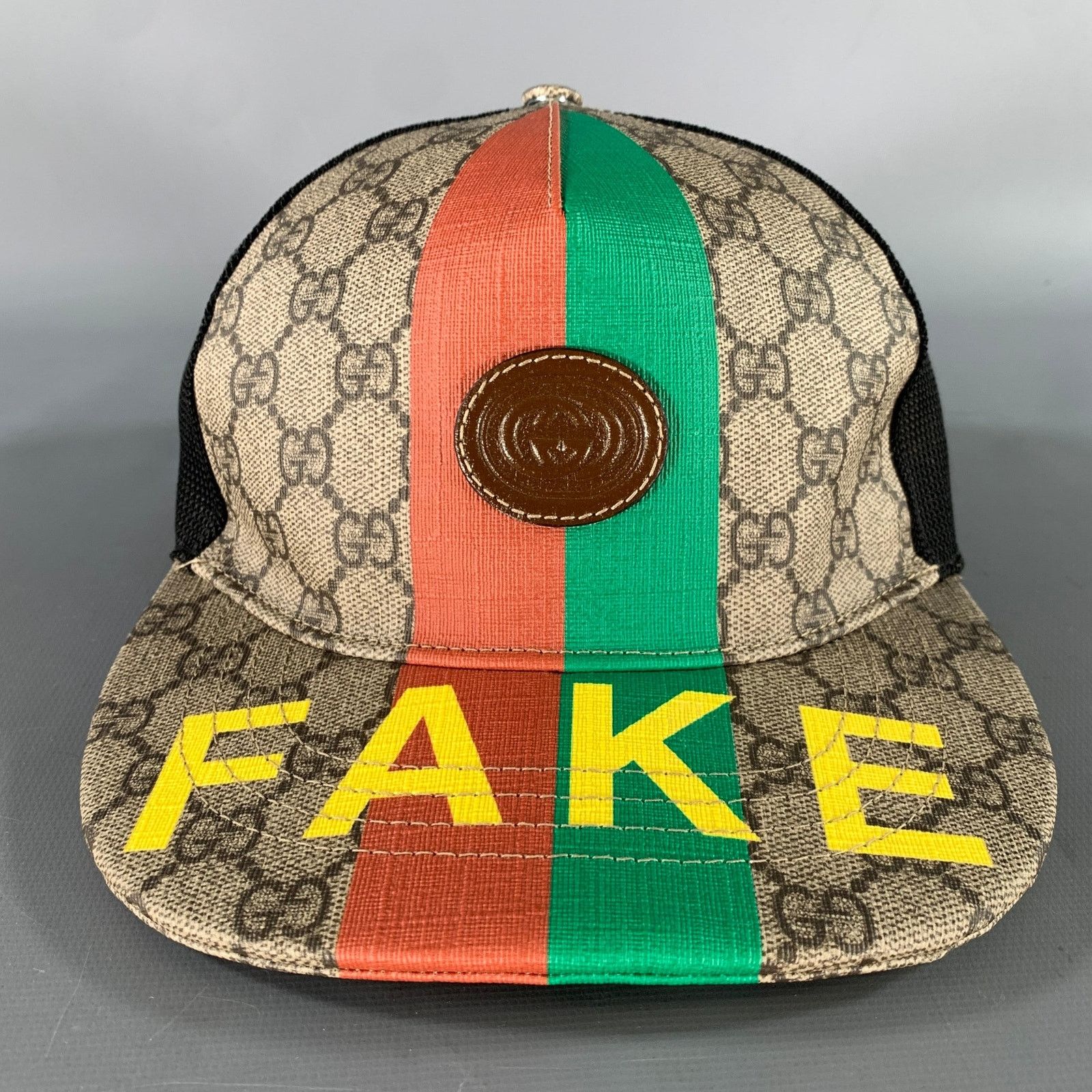 Gucci GUCCI Tan Black Monogram Polyester Blend Hats Size ONE SIZE - 1 Thumbnail