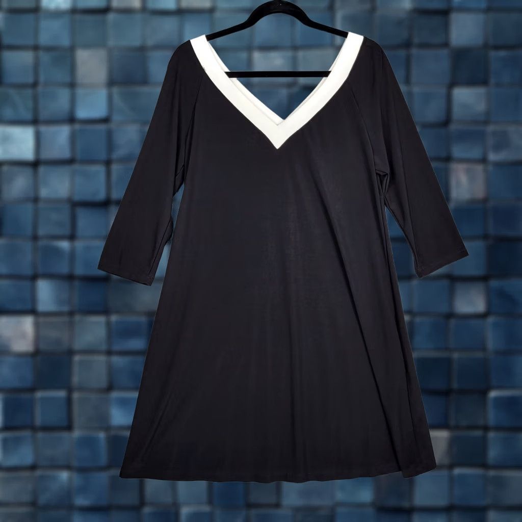 Vintage VINTAGE TIANA B. Women’s V-Neck Black 3/4 Sleeve Dress Size M NEW Size M / US 6-8 / IT 42-44 - 1 Thumbnail