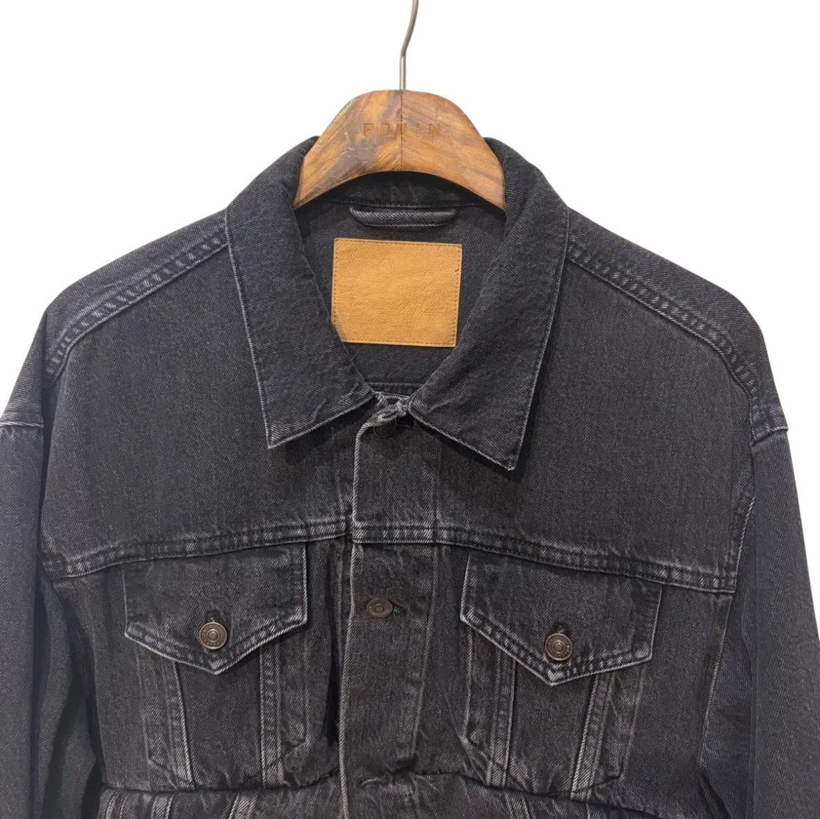 Balenciaga Balenciaga Swing Denim Jacket Black Size US XXS / EU 40 - 2 Thumbnail