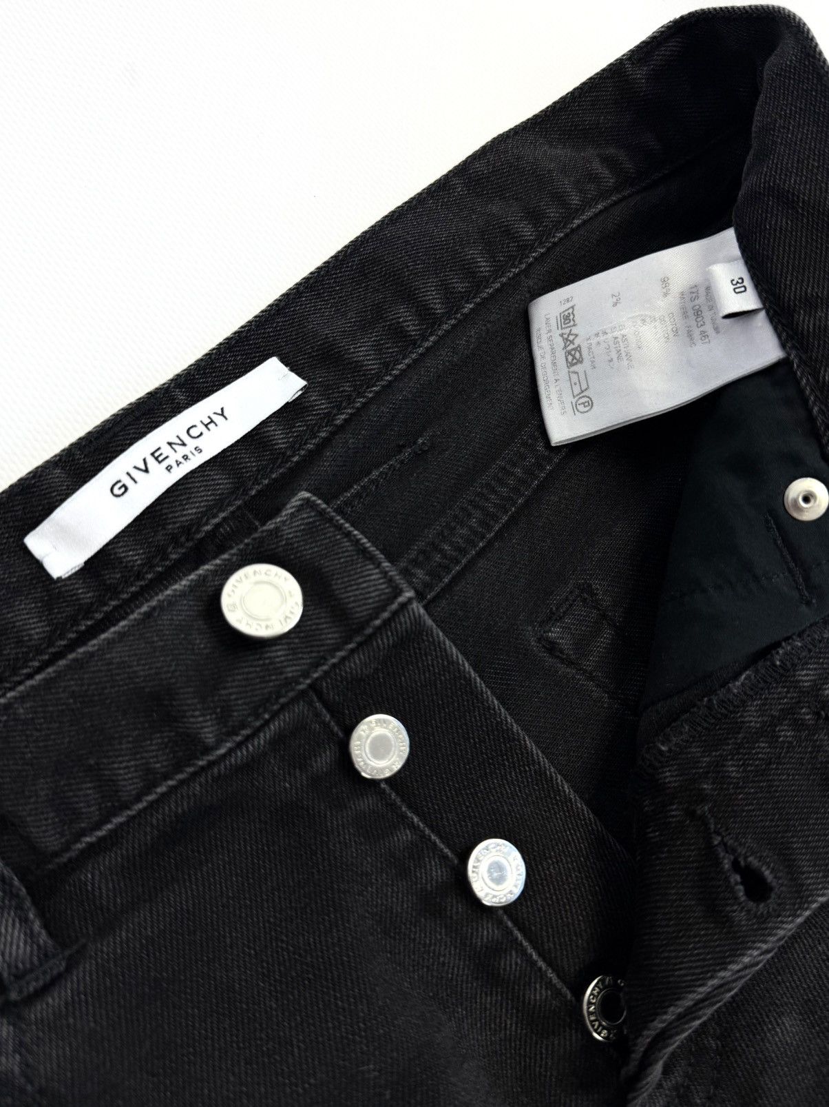 Givenchy Givenchy Zip Biker Black Jeans Washed Moto Archive Designer Size US 30 / EU 46 - 14 Thumbnail